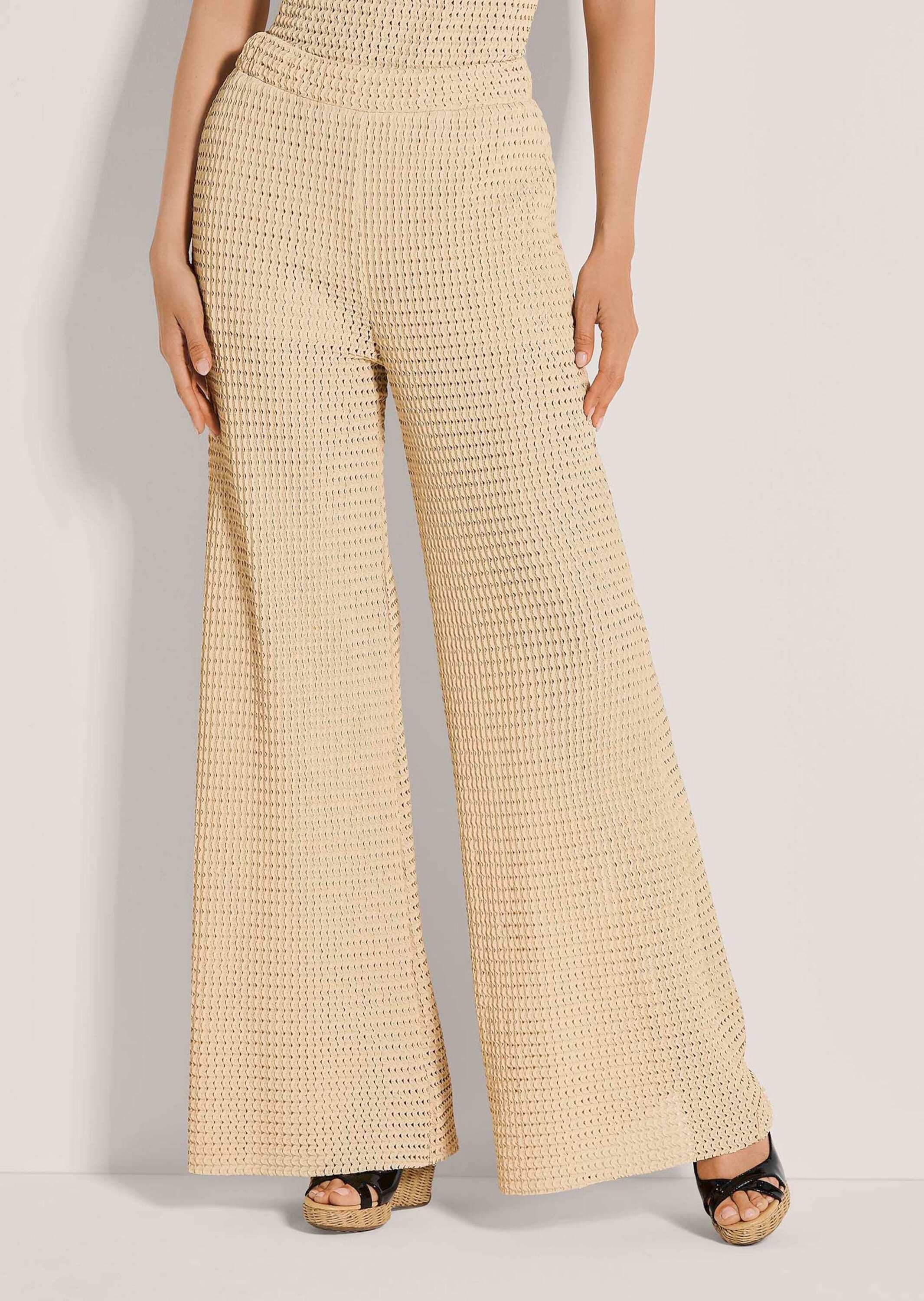 MADELEINE Palazzohose »Sommerhose Weite Hose mit Ajour-Optik«