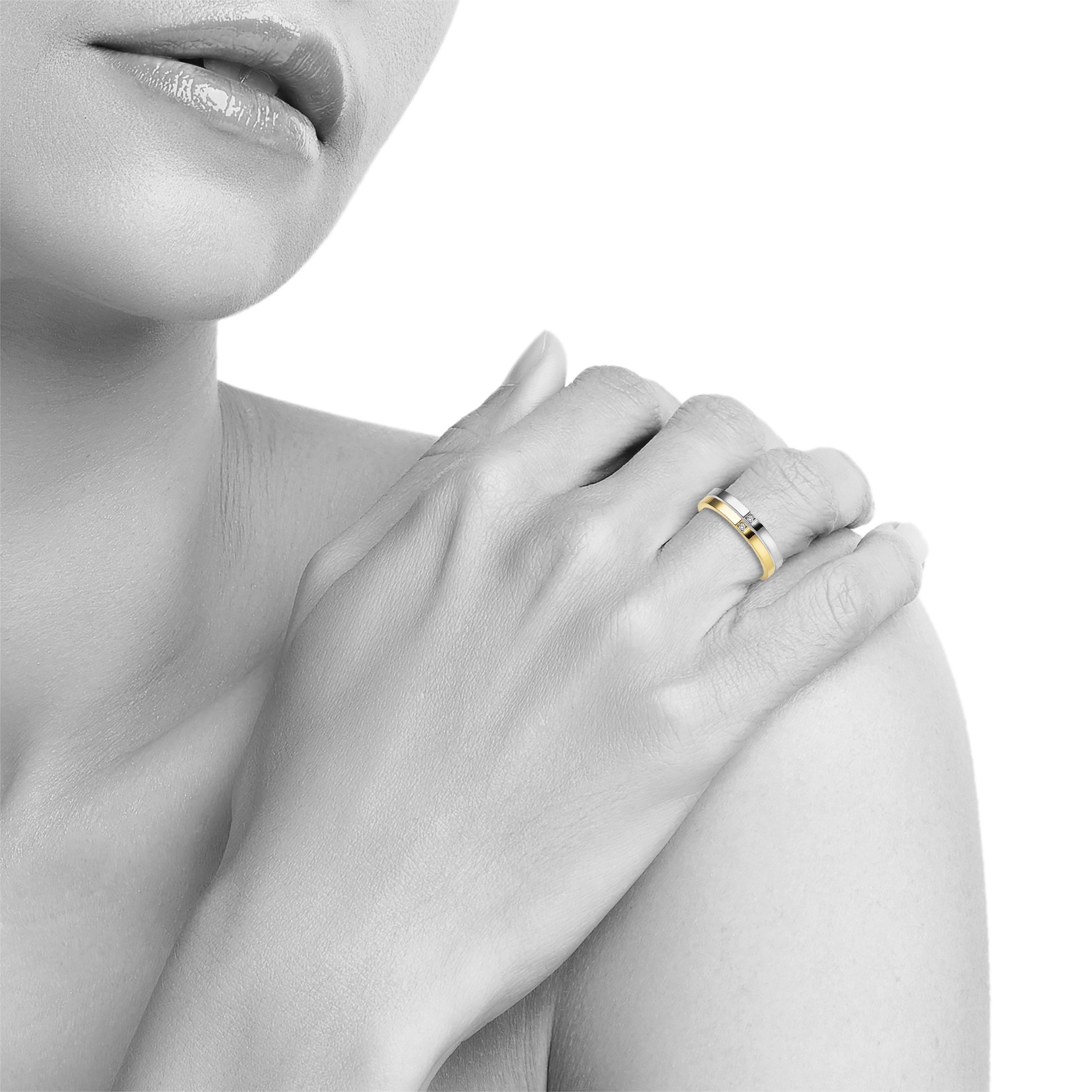 Zeeme 2-Piece Stainless Steel Ring Set Multicolor Size 19 3