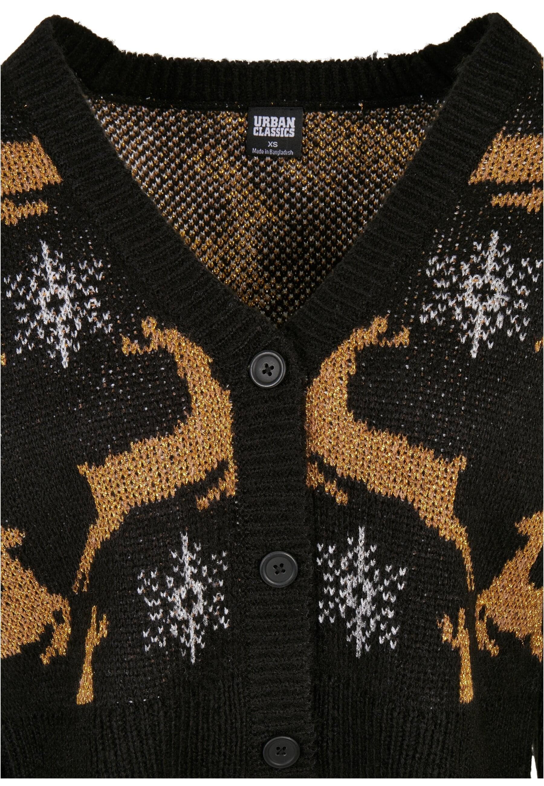 URBAN CLASSICS Cardigan »Urban Classics Damen Ladies Short Oversized Christmas Cardigan«