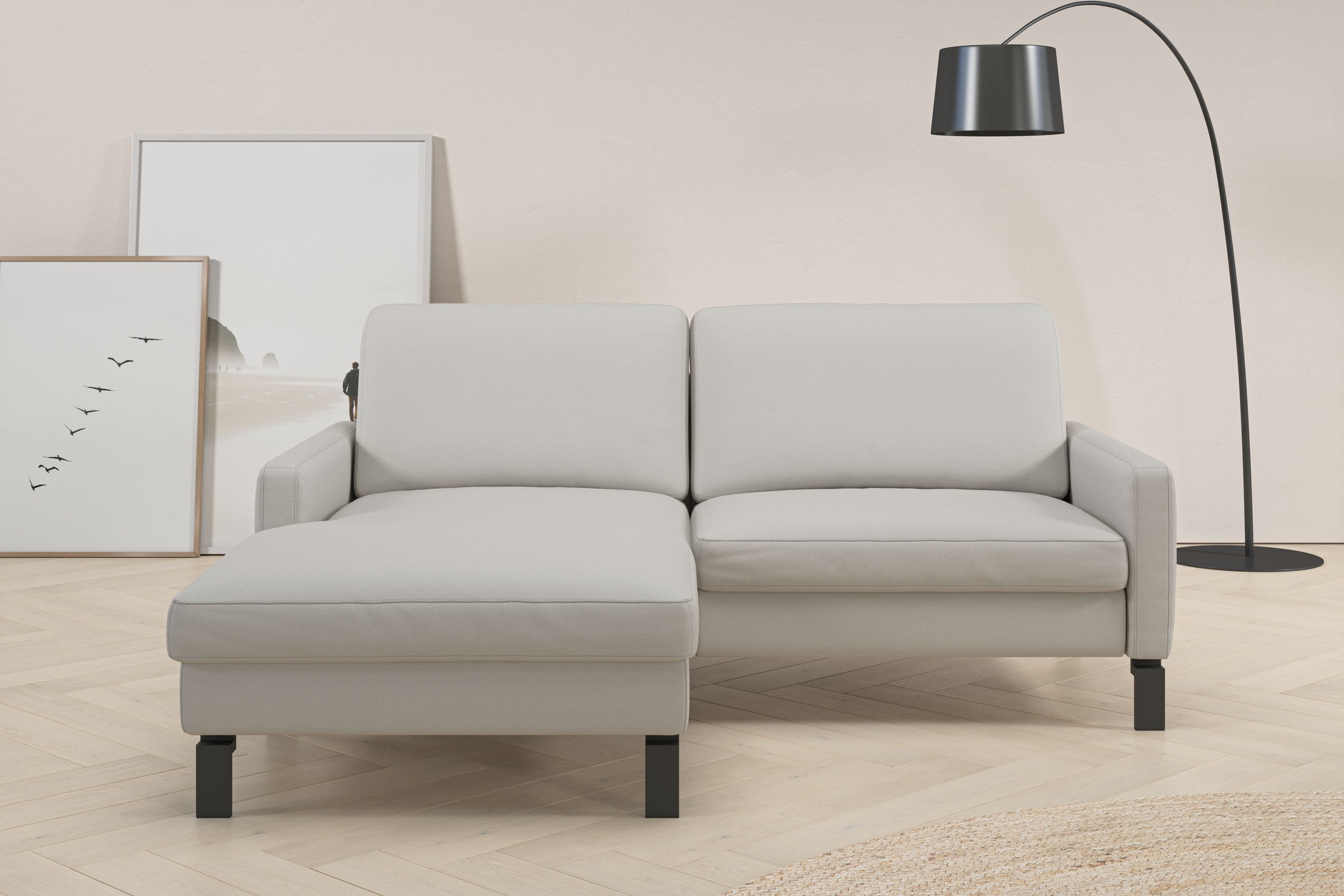 Home affaire Ecksofa "Lecce, L-Form, Federkernpolsterung, Breite 194 cm" inkl. saugroboterfreundliche Höhe & schmale Armlehnen
