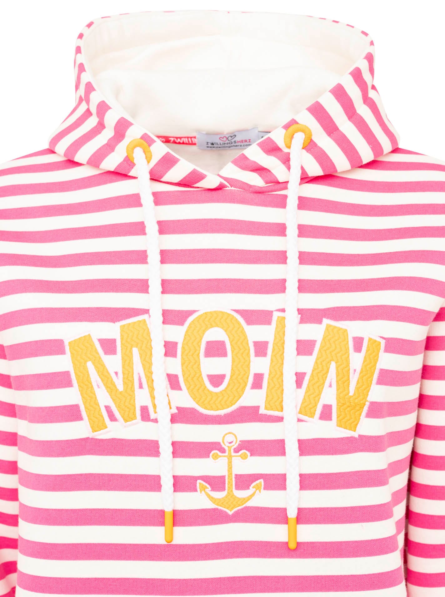 Zwillingsherz Kapuzensweatshirt »"Streifen Moin"«, gestreift, mit MOIN und Anker Stickerei