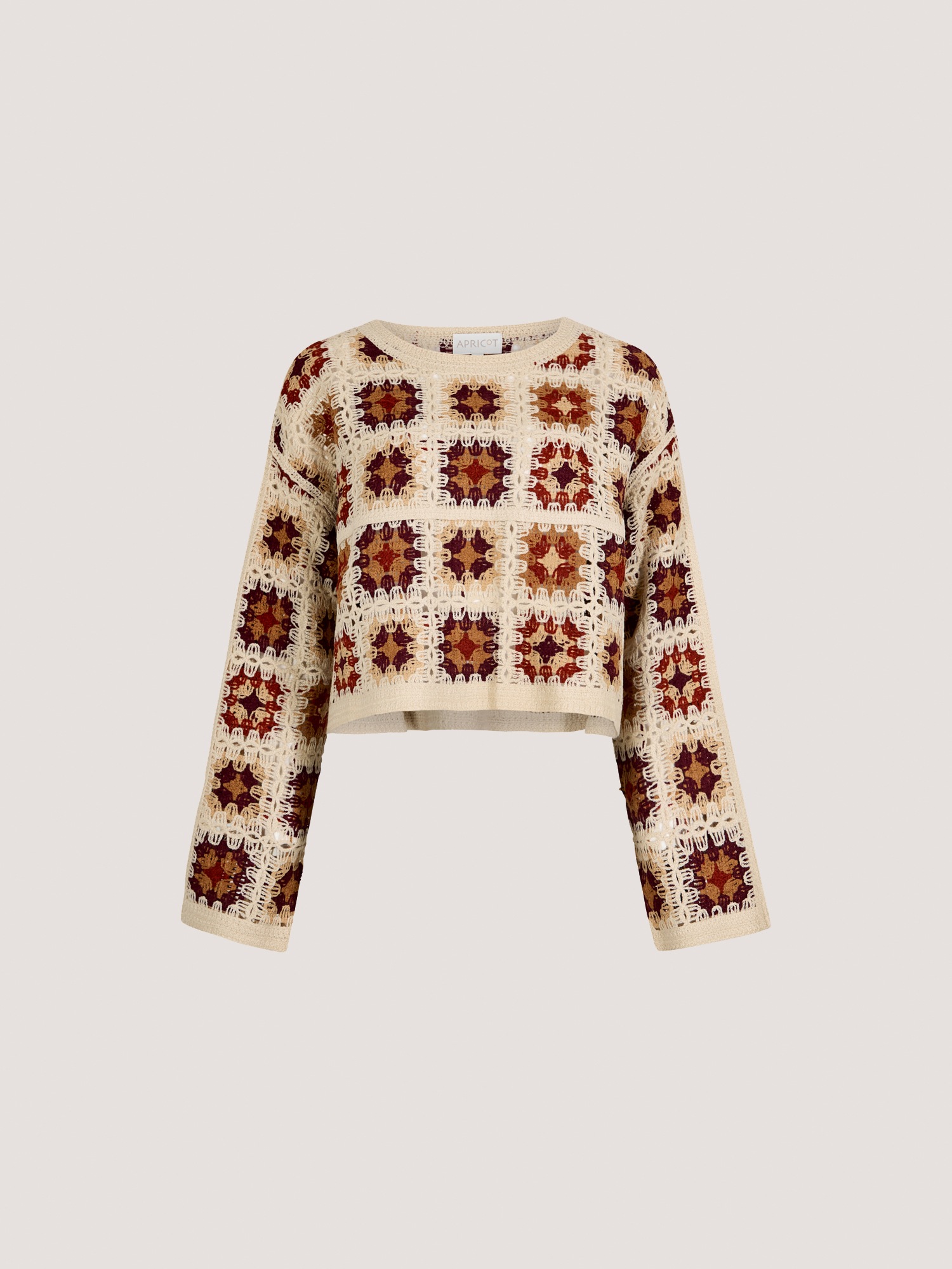 Apricot Strickpullover »Häkelpullover« 1 mit quadratischem Muster