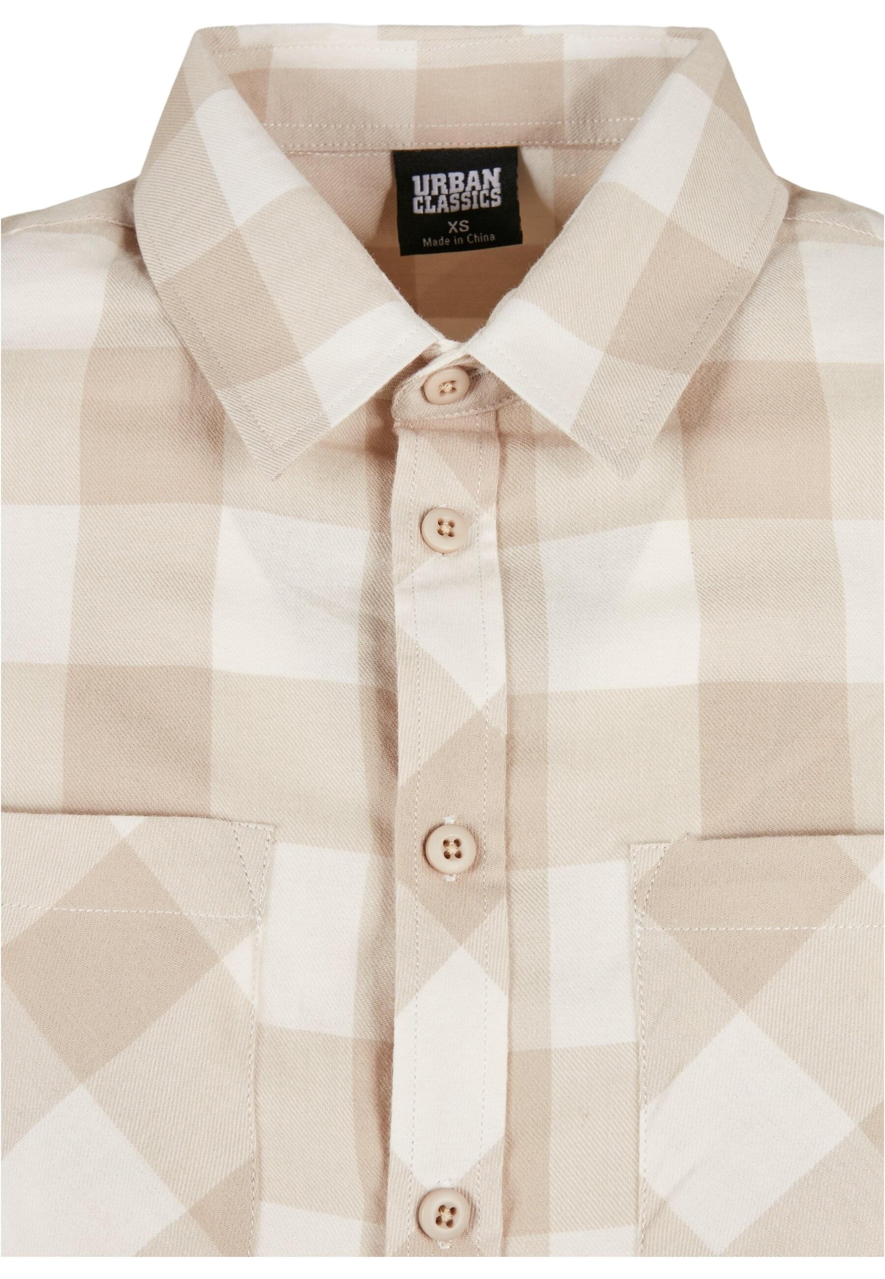 URBAN CLASSICS Langarmhemd »Urban Classics Damen Ladies Turnup Checked Flanell Shirt«, (1 tlg.)