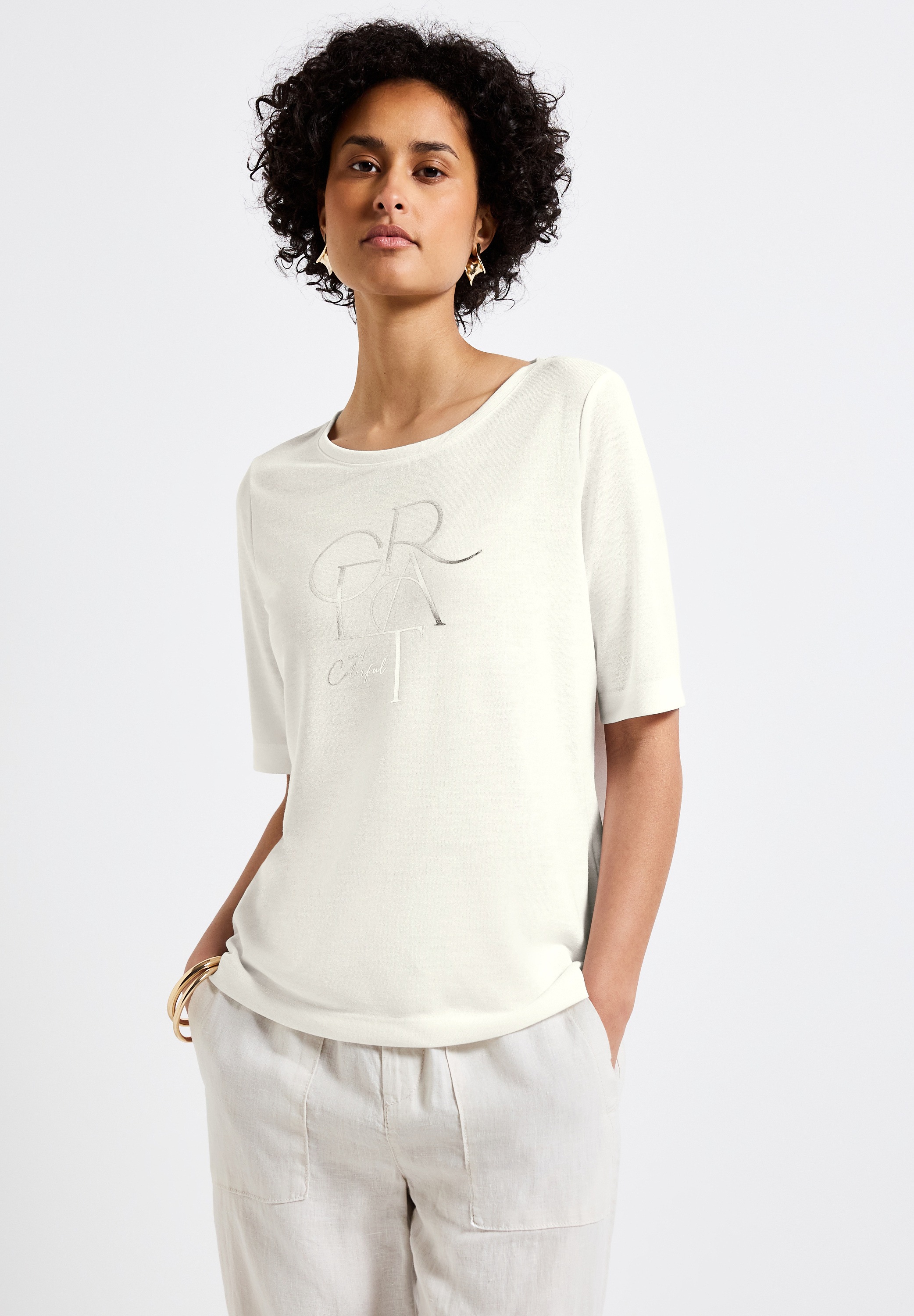 STREET ONE Rundhalsshirt, mit Rundhalsausschnitt günstig online kaufen