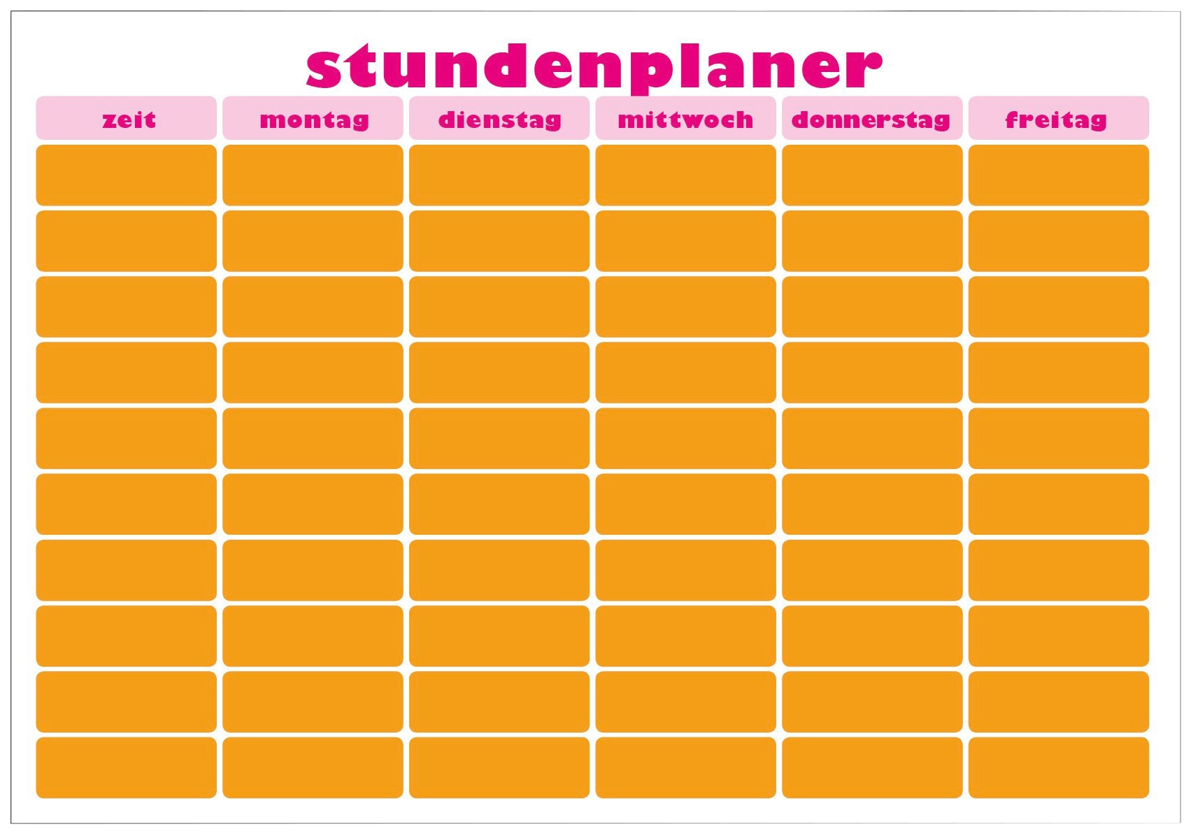 Wandsticker »Memo Kids Stundenplaner pink-orange«, (1 St.), mit Whiteboard-Oberfläche
