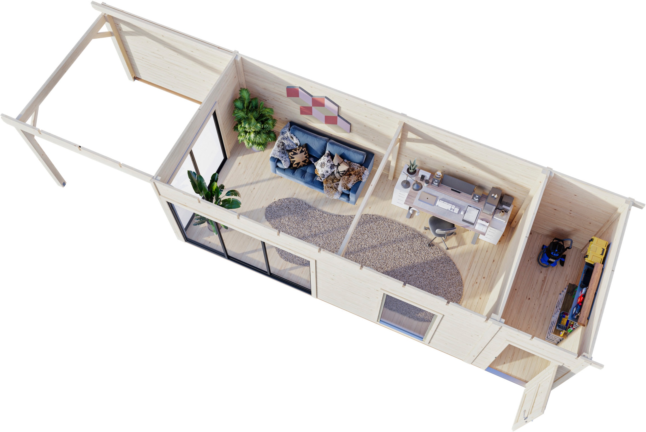 Palmako Gartenhaus »Andrea 21,1+7,9 m², Slide Plus«