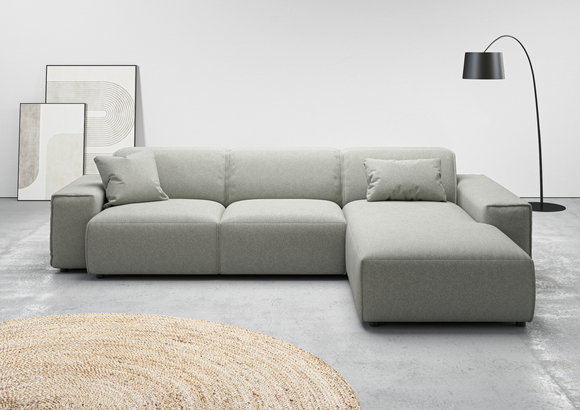 andas Ecksofa »Glimminge auch in Breitcord, Feincord, Bouclé + Easy care-Bezug«, L-Form, Breite 294, Zierkissen