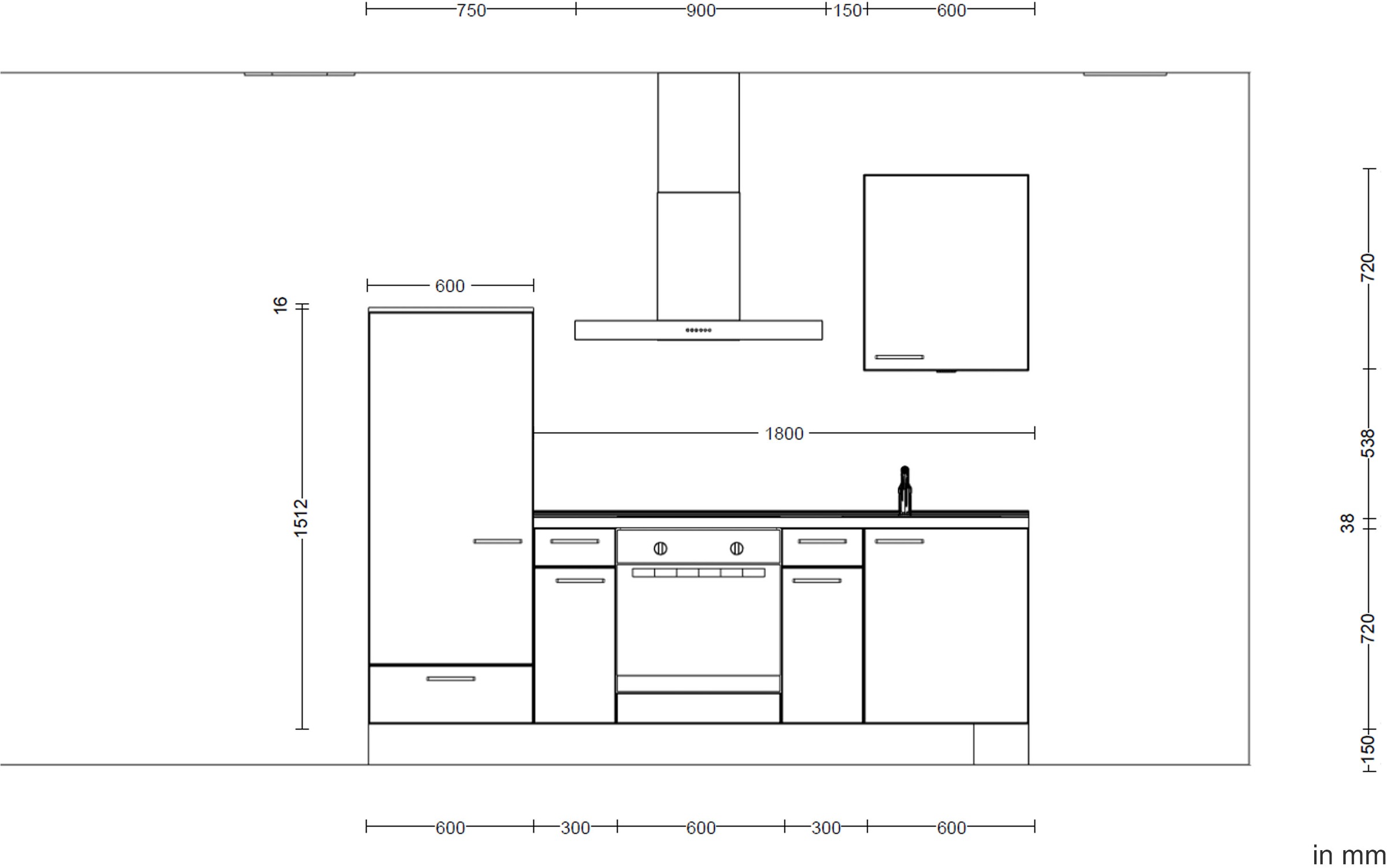 nobilia® Küchenzeile »"Touch I"«, vormontiert, Ausrichtung wählbar, Breite 240 cm, wahlw. mit E-Geräten