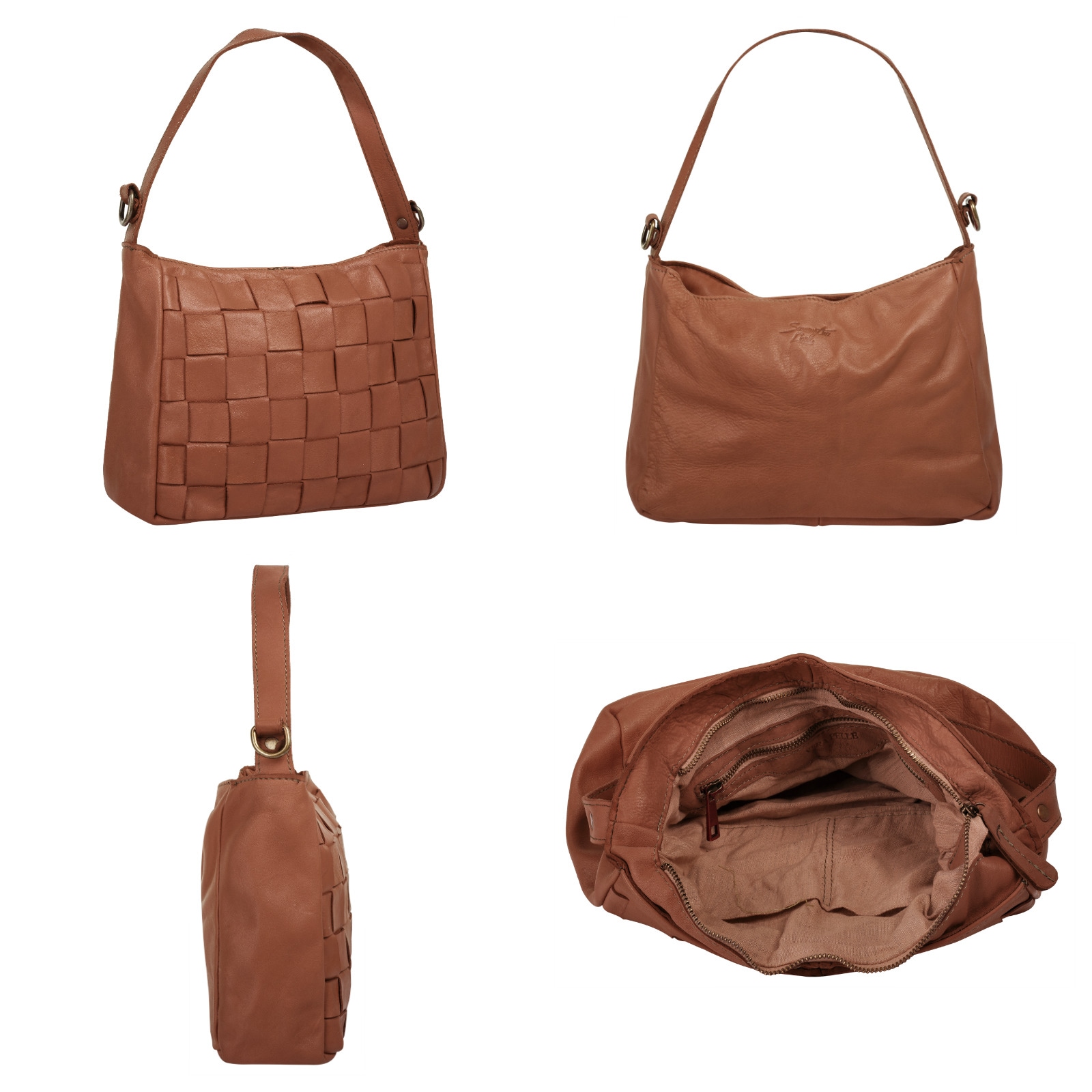 Samantha Look Umhängetasche, echt Leder, Made in Italy