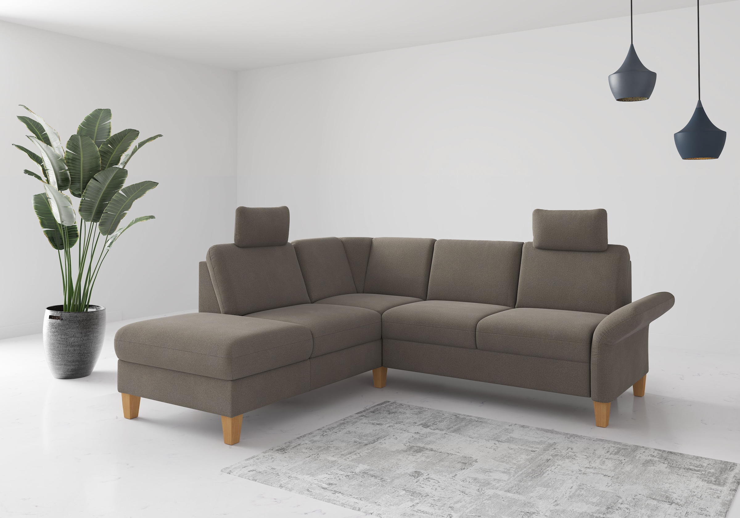 Home affaire Ecksofa "Rochelle", wahlweise mit Armlverstellung, Klappbett m günstig online kaufen