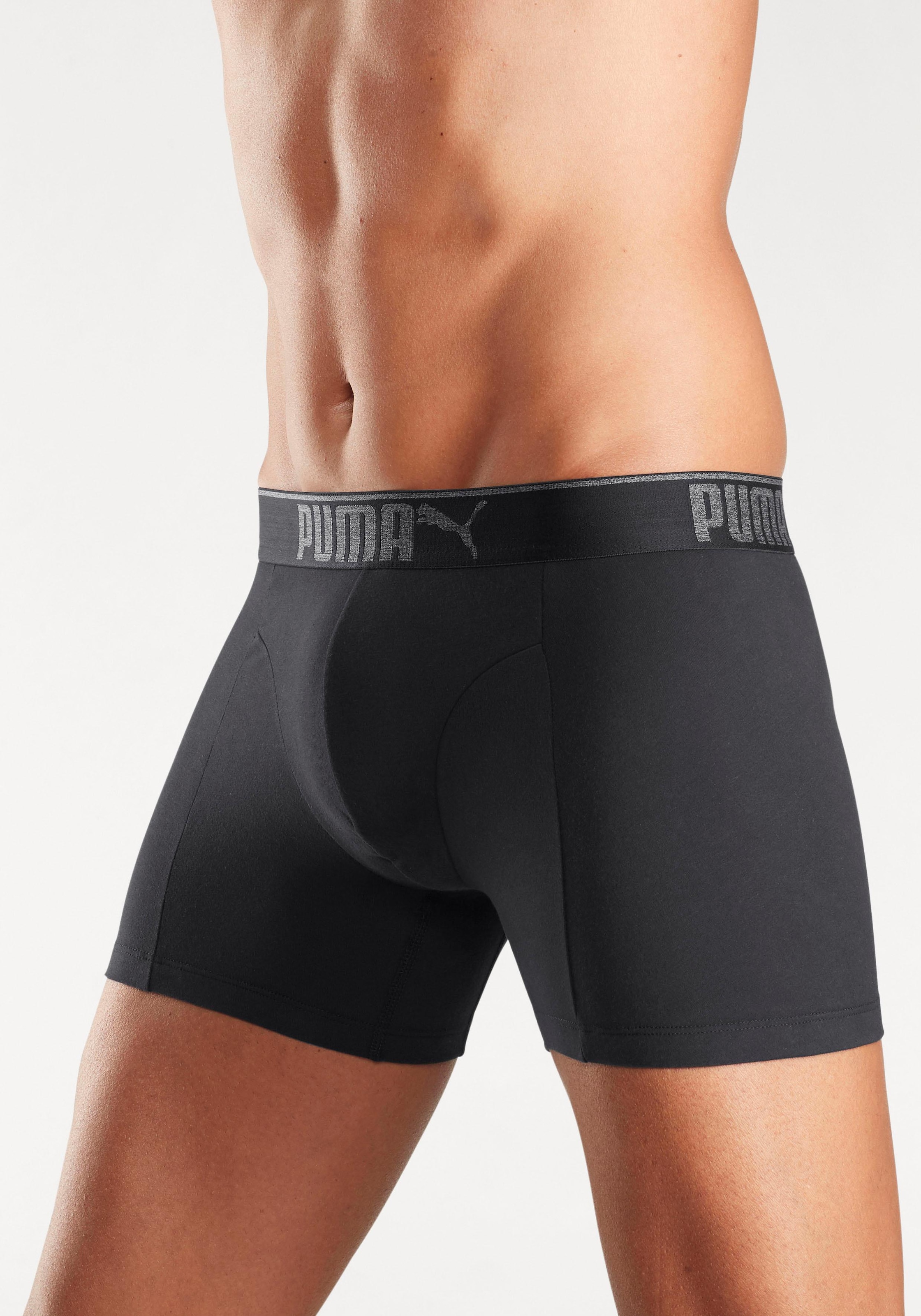 PUMA Boxershorts »Lifestyle Sueded Cotton Boxer 3P«, (Packung, 3er-Pack), mit minimalistischem Design