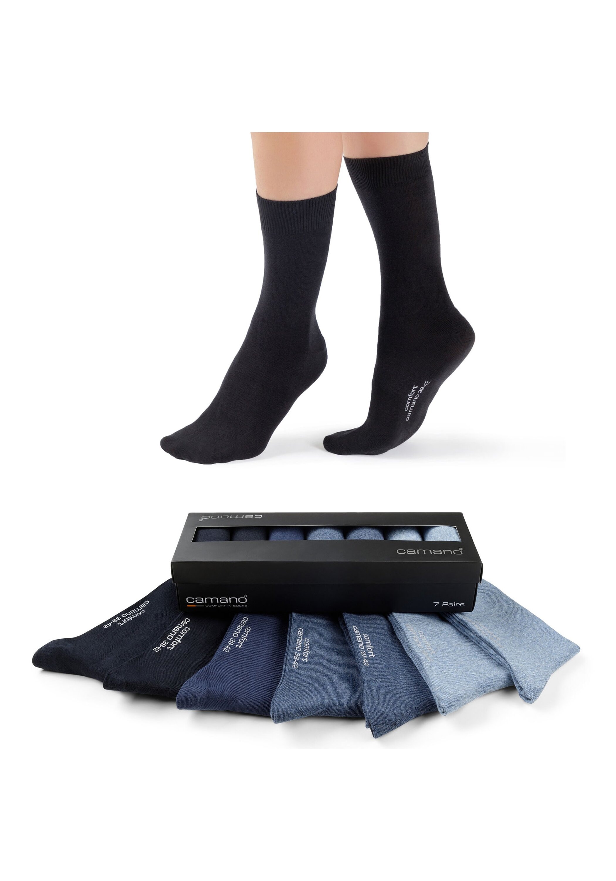 Camano Kurzsocken "Socken Comfort Socks in Box 7P 7er Pack" 7 Paar tlg.