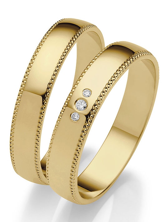 ohne Trauring Brillanten/Diamanten in Ehering Gold 375 Made \