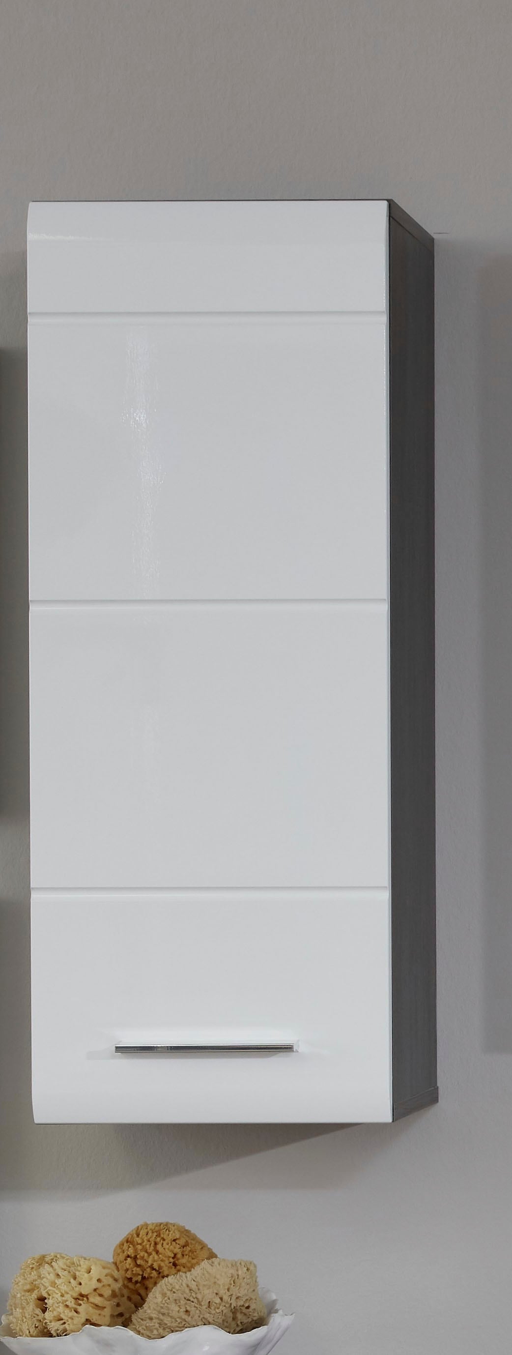 welltime Hängeschrank »Sovana« Badezimmerschrank mit 2 Fächern in Weiß - (B/T/H) 30/24/77 cm