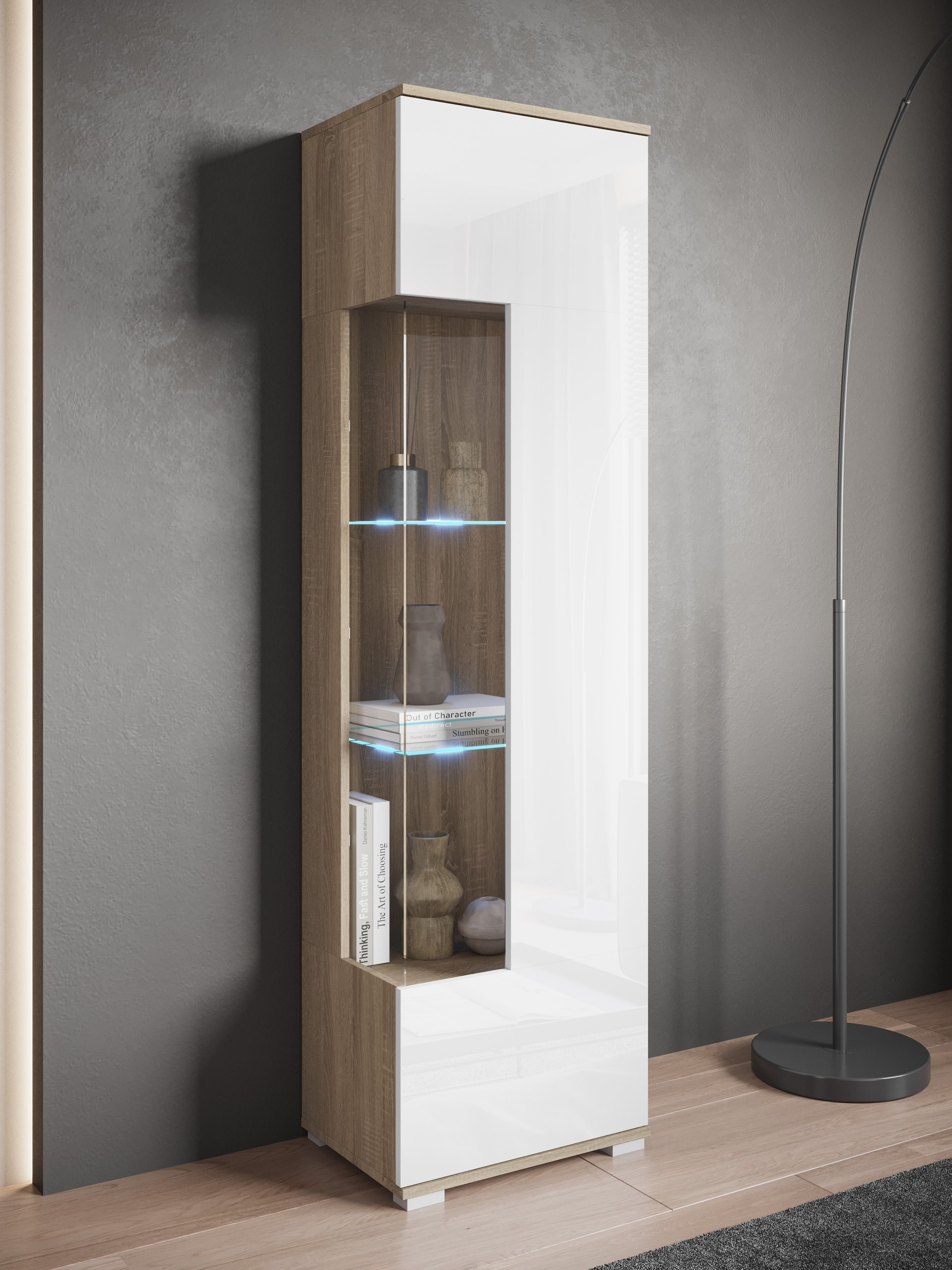 INOSIGN Vitrine »Kenia, stehend und hängend, Türanschlag wechselbar«, (1 St.), Vitrineschrank mit Glastüren 160 cm Höhe