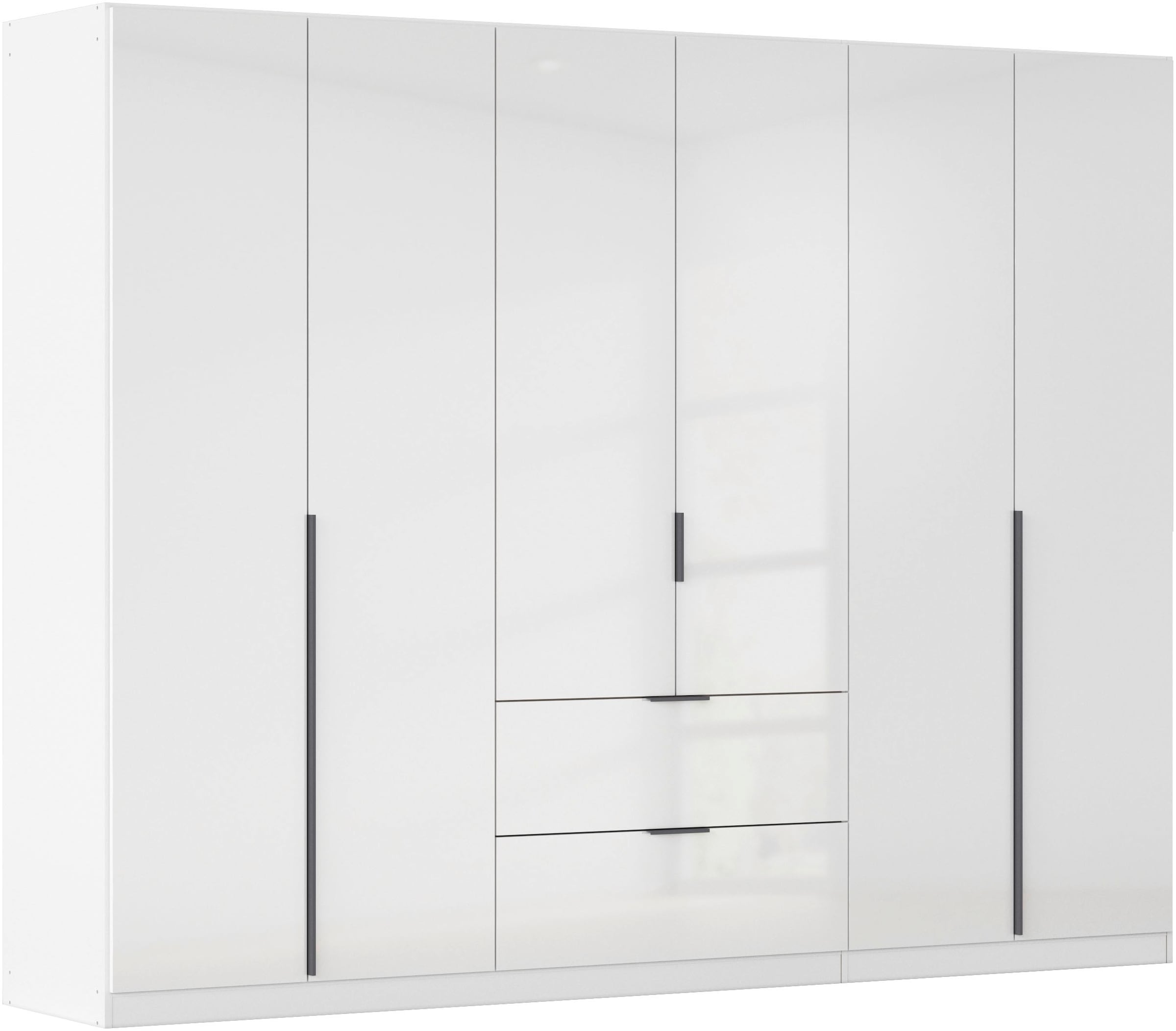 OTTO home Drehtürenschrank "Kleiderschrank Schrank Garderobe AGORDO mit Dekor- oder Hochglanzfront" in zwei Griff-Farben, Breite 271 cm, mit Außenschubkästen, Serie in 7 Breiten und 2 Höhen MADE IN GERMANY