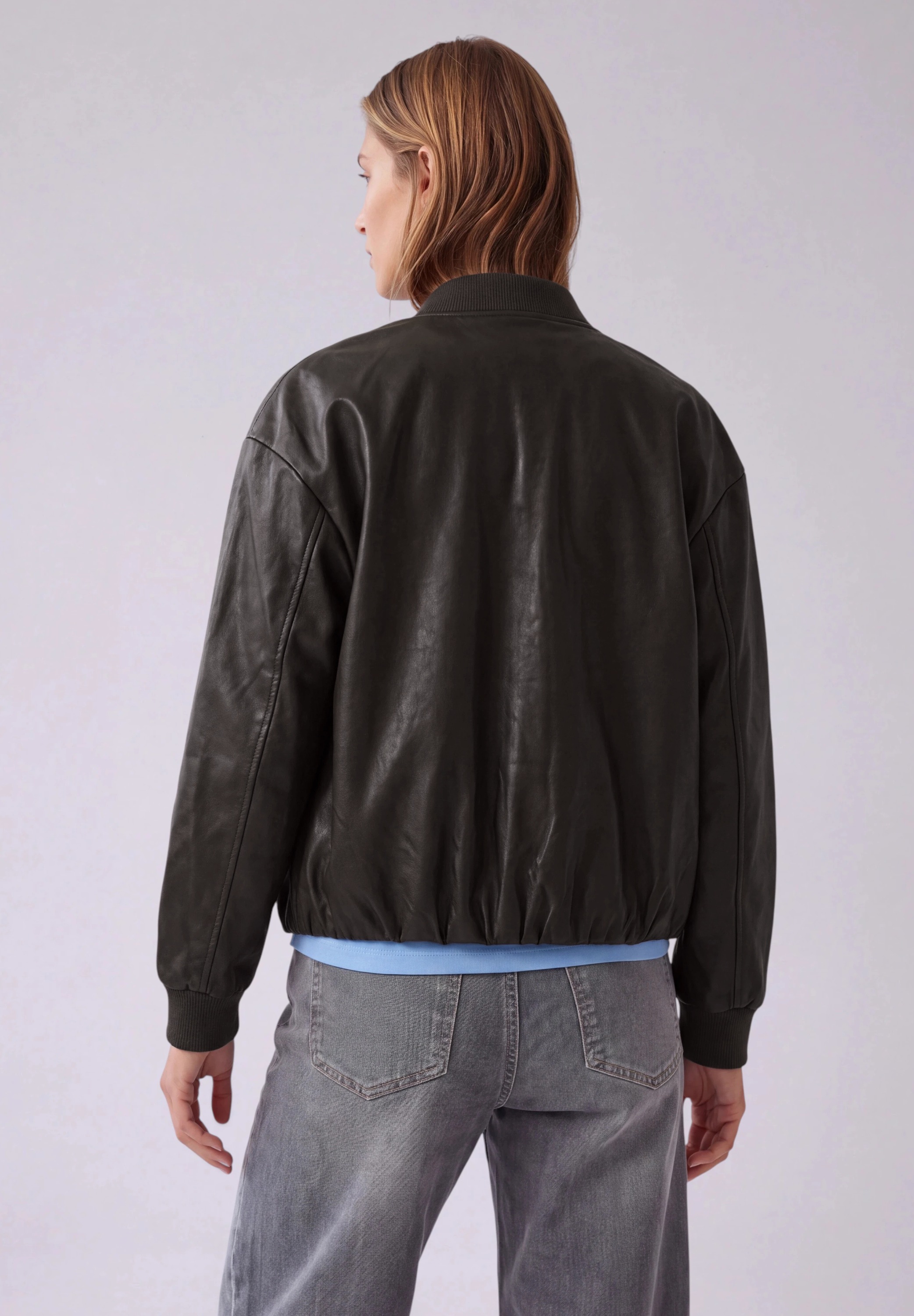 STREET ONE STUDIO Lederimitatjacke ohne Kapuze mit Elastikbund