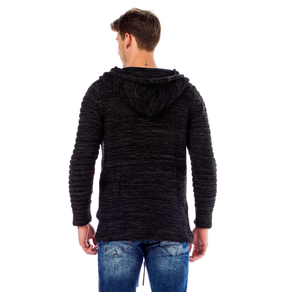 Cipo & Baxx Strickjacke, mit gemütlicher Kapuze