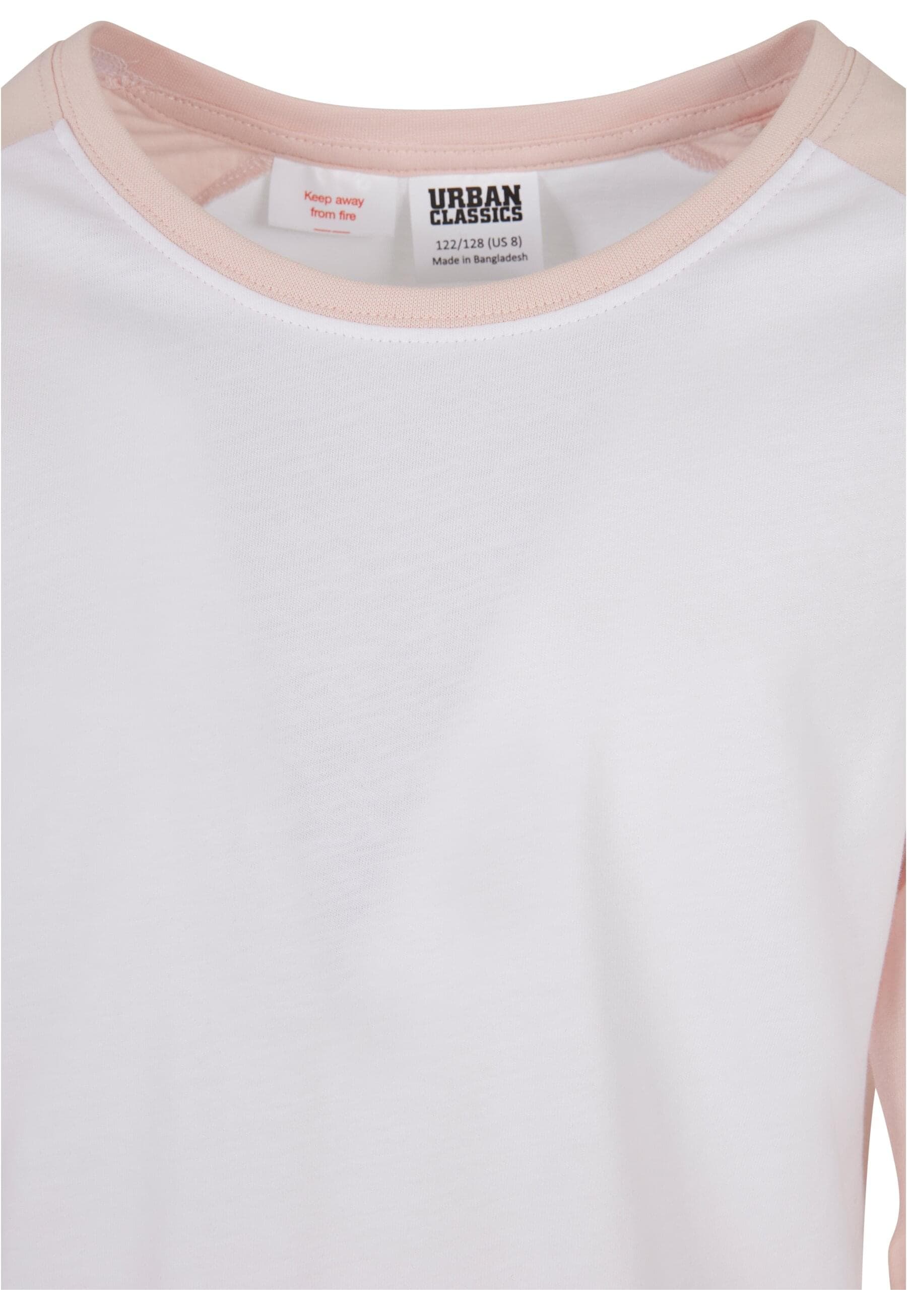URBAN CLASSICS Kurzarmshirt »Urban Classics Damen Girls Contrast Raglan Longsleeve«, (1 tlg.)