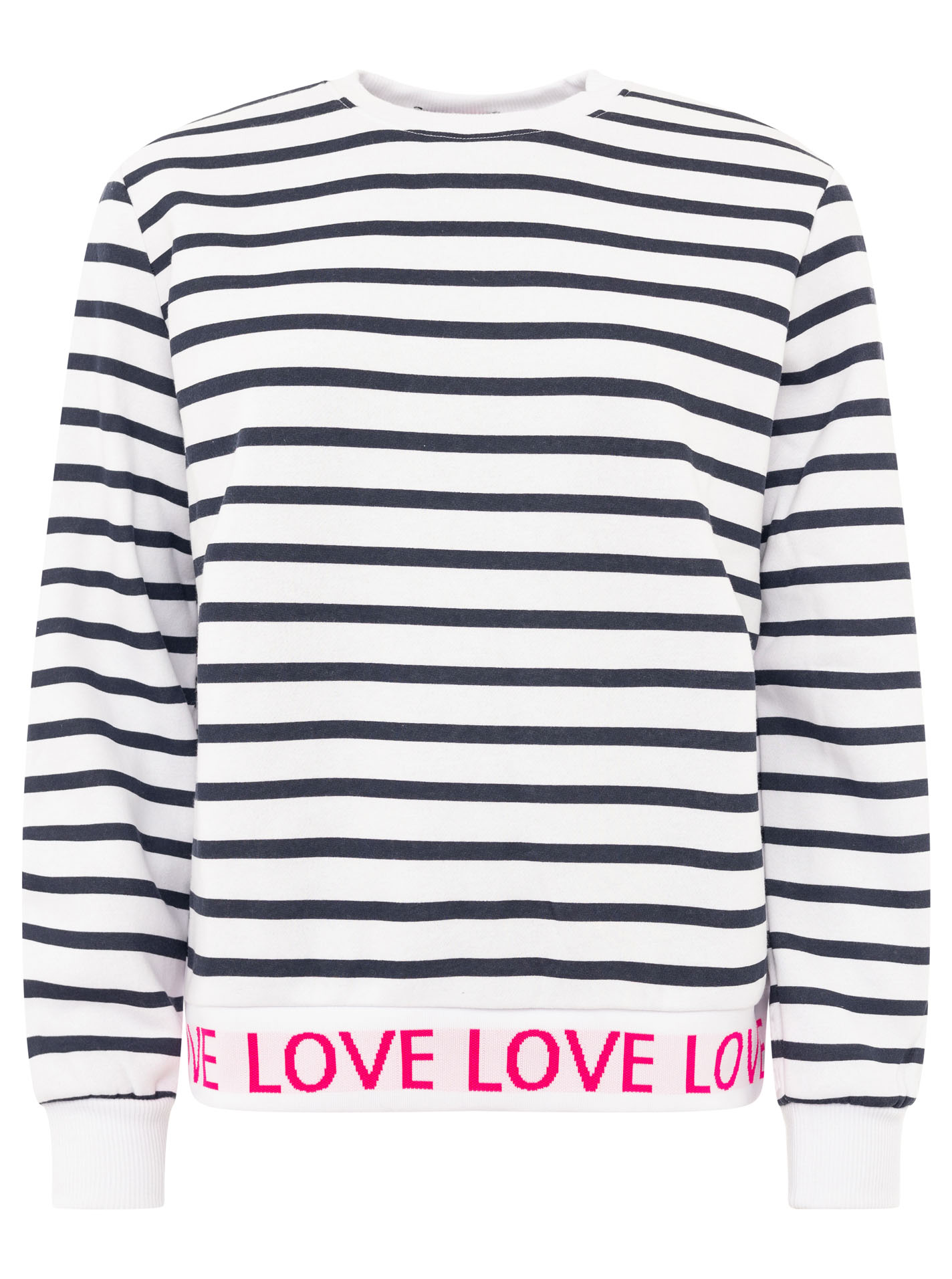 Zwillingsherz Sweatshirt ""Love Love Love"", gestreift, Rundhals, elastische Bündchen mit Love-Schriftzug