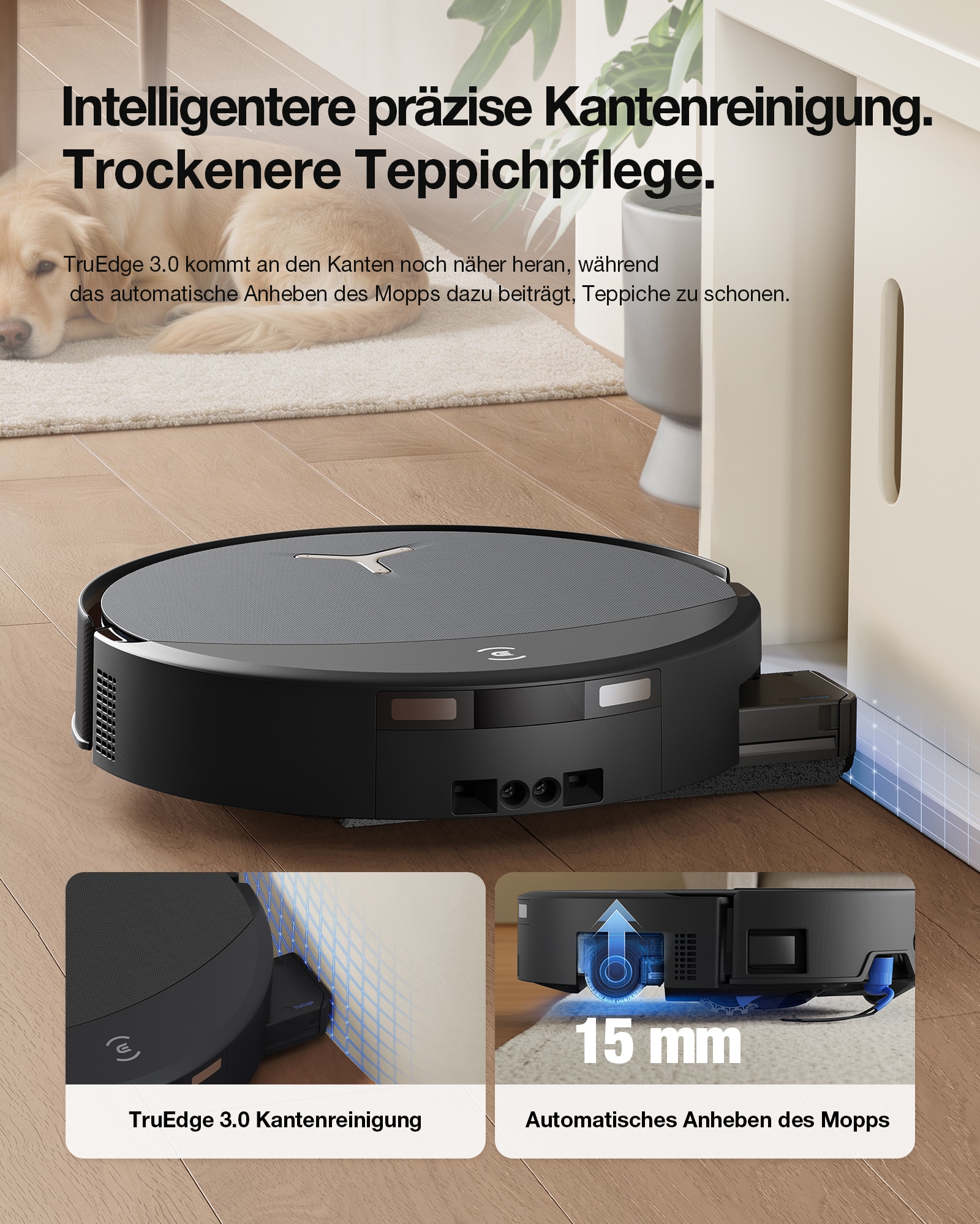 ECOVACS Nass-Trocken-Saugroboter »DEEBOT X11S OmniCyclone Care Kit, All-in-One Station (beutellos)« 30.000 Pa + 16 L/s (Luftstrom), 27cm Wischrolle, Care Kit