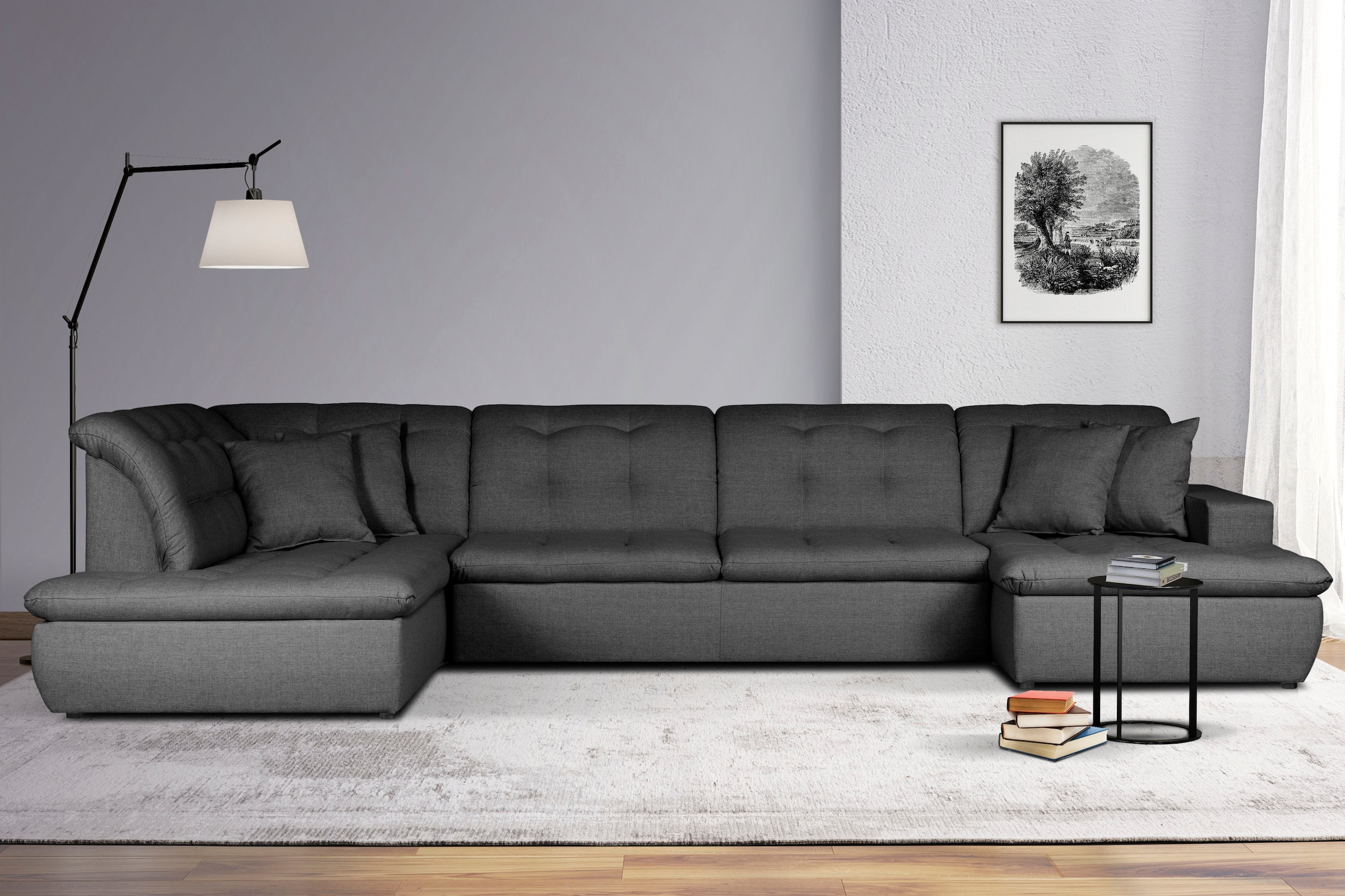 Home affaire Wohnlandschaft "BRISBANE NEU U-Form" mit feiner Steppung, Matt günstig online kaufen