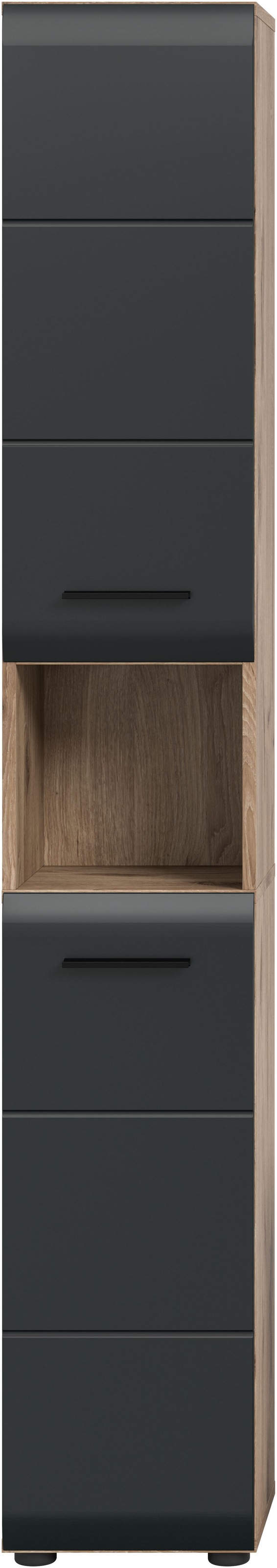 INOSIGN Stauraumschrank 1 Stk. tlg. Florenz, Badschrank Hoch Nox Oak NB, 185 cm Höhe
