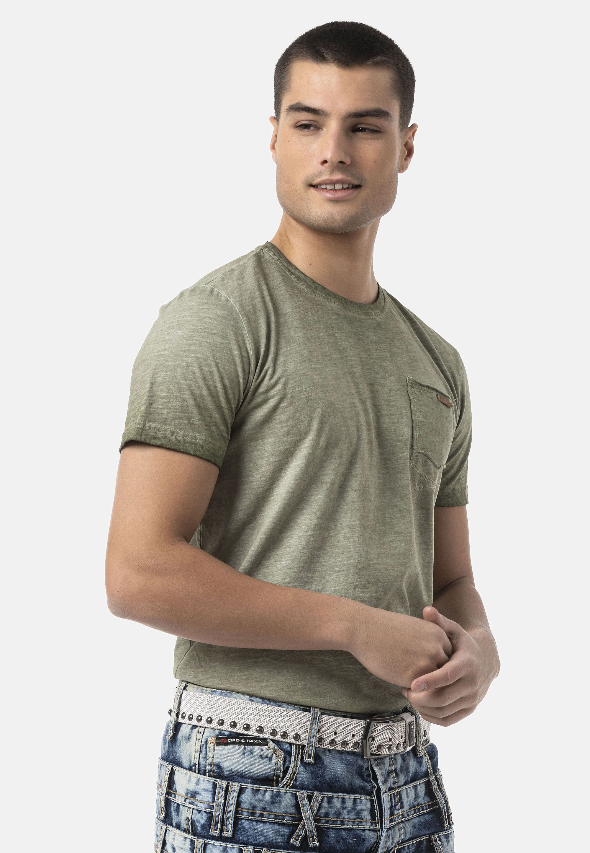 Cipo & Baxx T-Shirt »CT810« Auffälliger Front-Print
