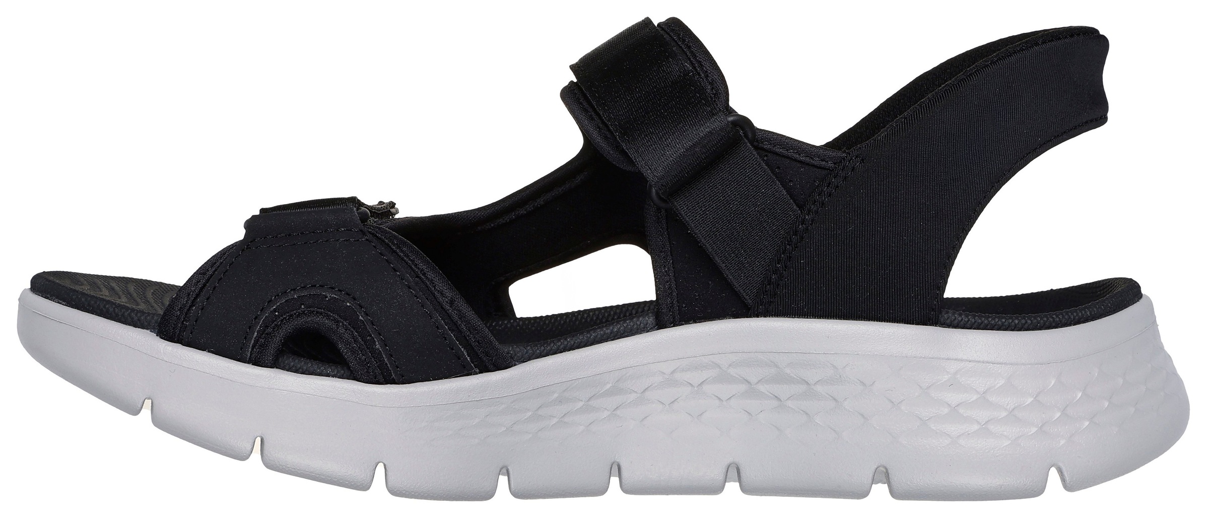 Sandale SKECHERS "GO WALK FLEX SANDAL-EASY ENTRY", Herren, Gr. 43, schwarz (schwarz, grau), Textil, Schuhe Sandale, Sommerschuh, Sandalette, Slip-In mit atmungsaktiver Goga Mat Sohle 3