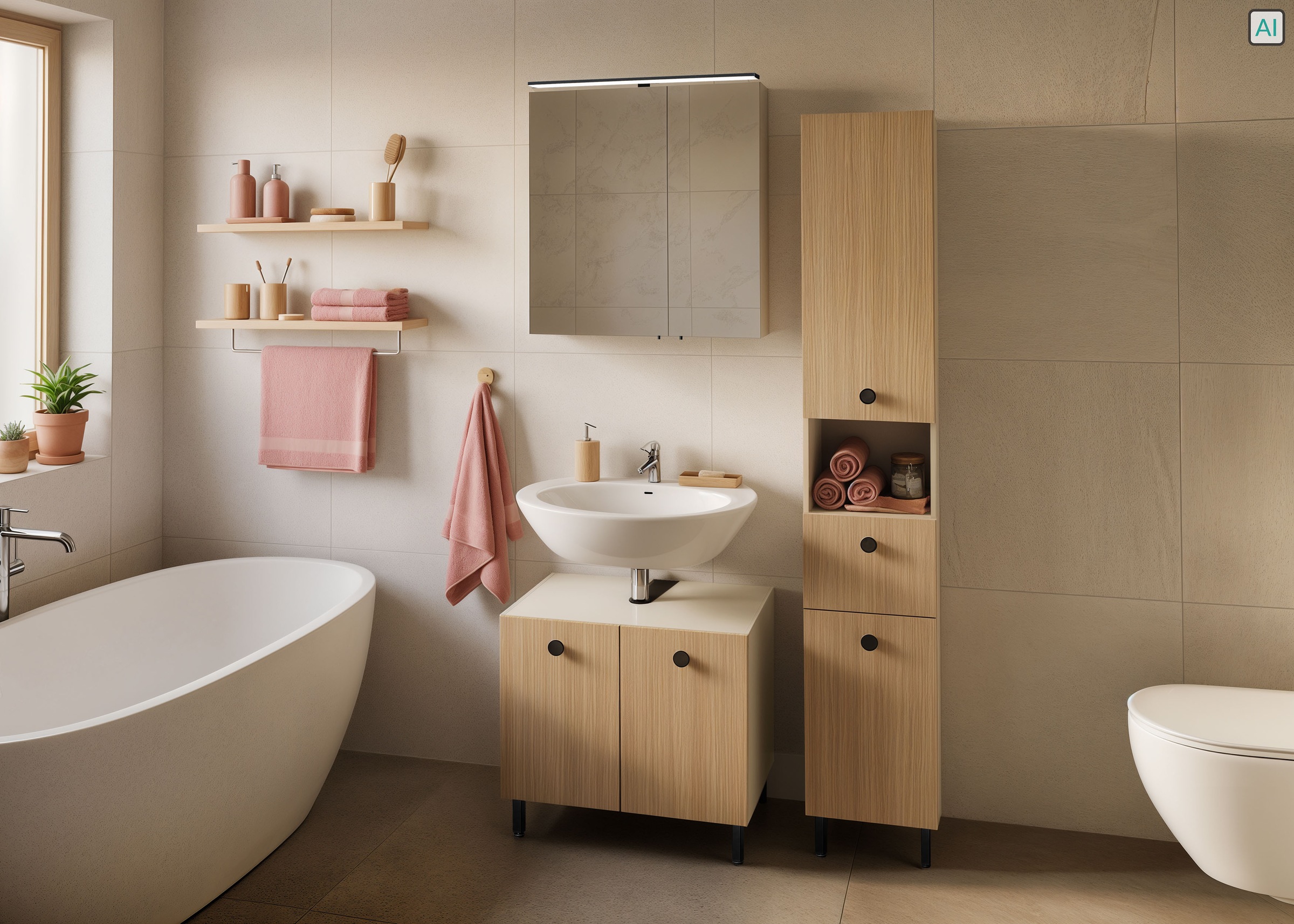 OPTIFIT Spiegelschrank »Riff« Breite 65 cm, schnelle Montage mit OPTIsnap