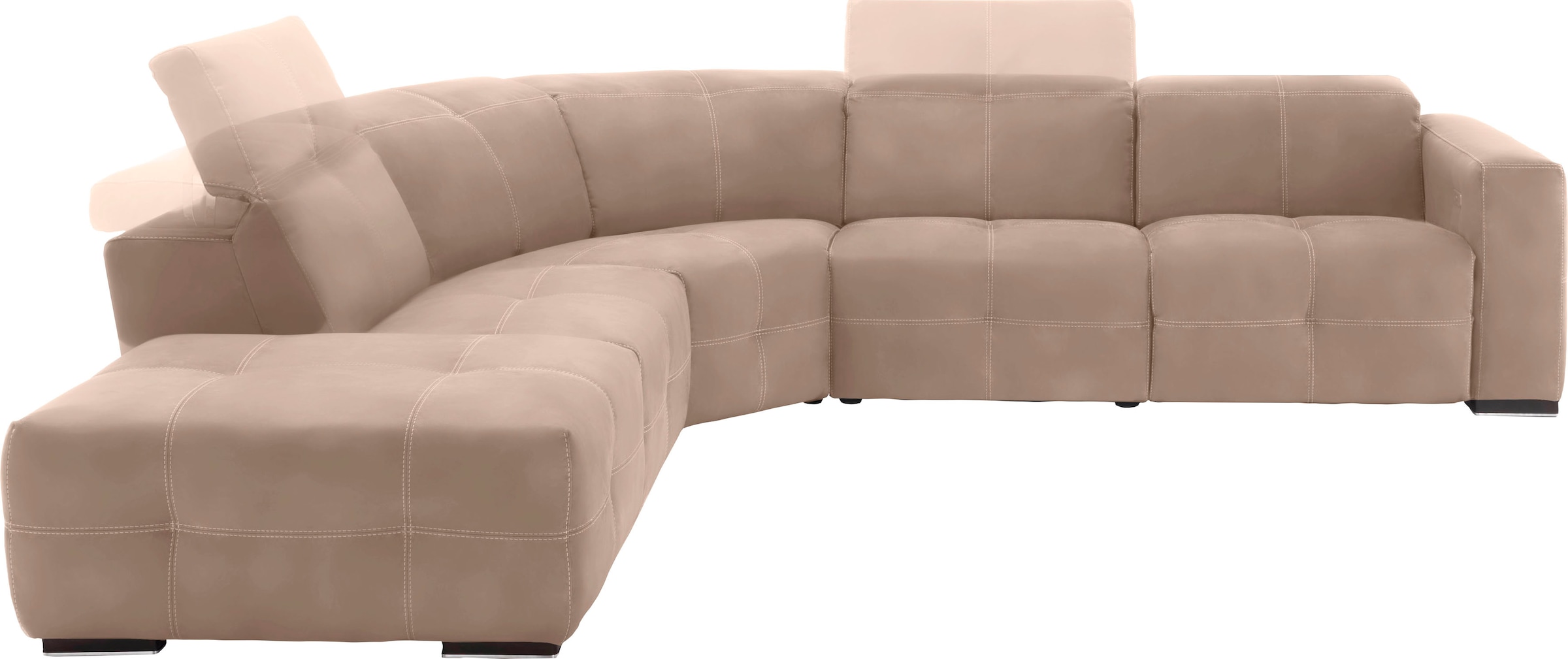Egoitaliano Ecksofa "Sauvanne, Designsofa der Extraklasse, elegant und bequem, L-Form" wahlweise mit elektrischer Relaxfunktion, Kopfteilverstellung