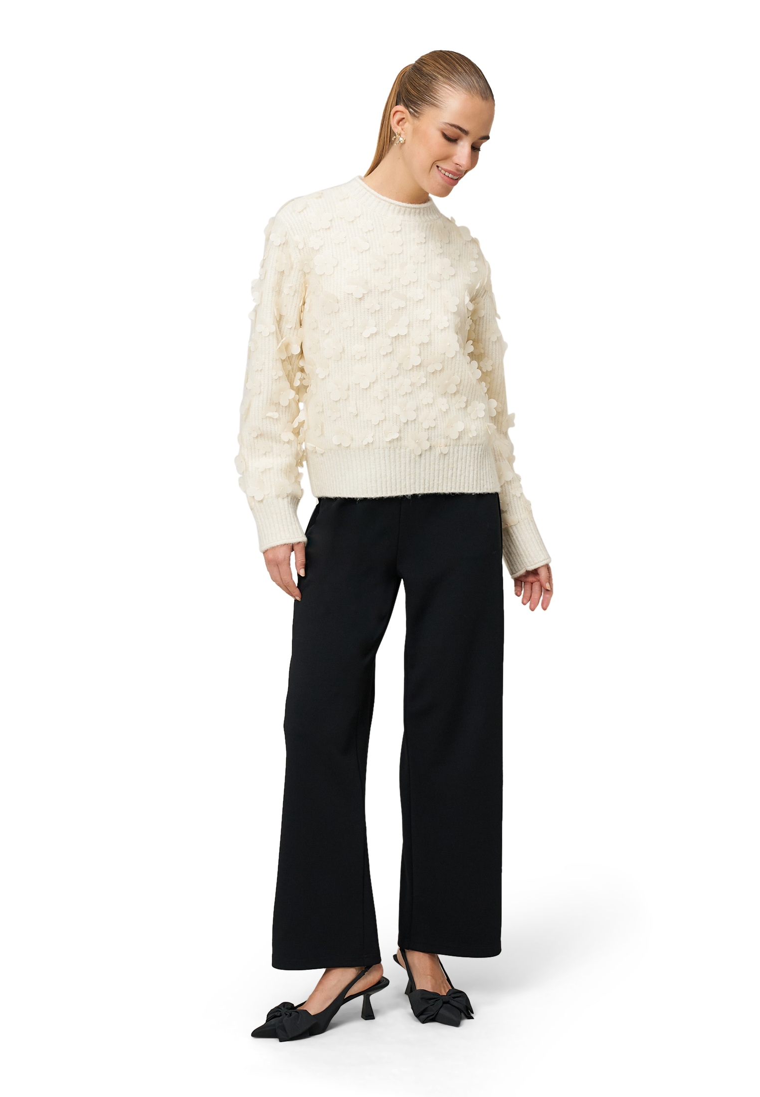 Zero Strickpullover »Damen mit 3 D Blüten« 1 tlg. weiteres Detail