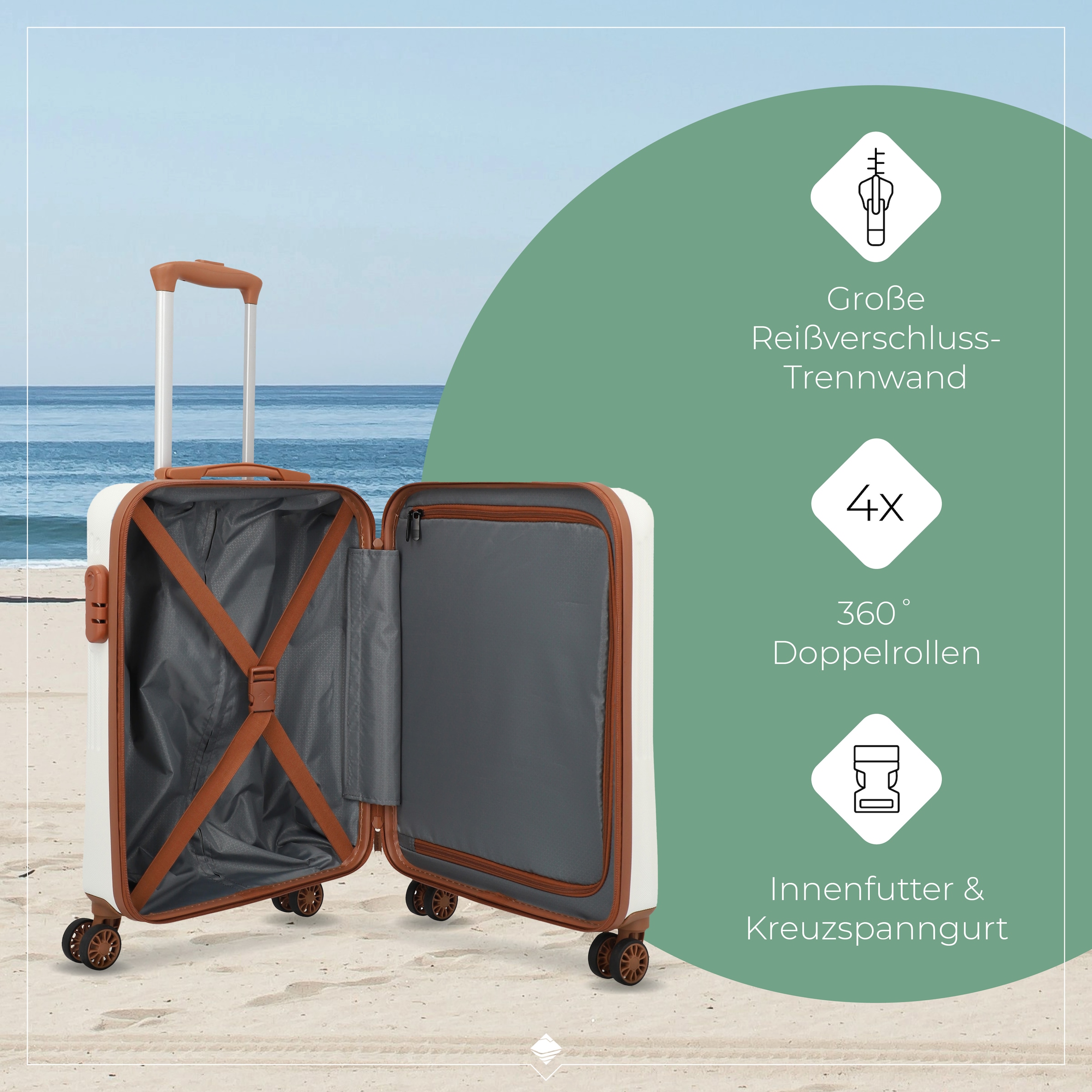 travelite Trolleyset »BALI 4w L/M/S«, (Set, 3 tlg., Hartschalen Trolley Set), Kofferset Reisegepäck Reisekoffer Hartschallenkoffer TSA Schloss