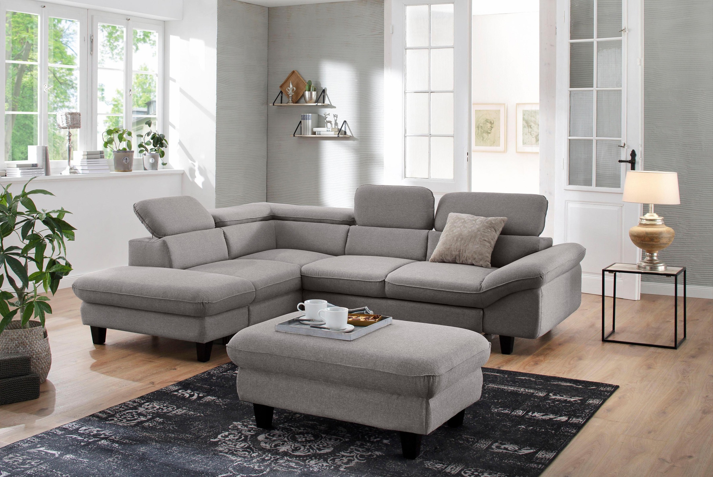 Home affaire Ecksofa »Pilot L-Form«, mit Kopfteilverstellung, wahlweise mit Bettfunktion & Bettkasten