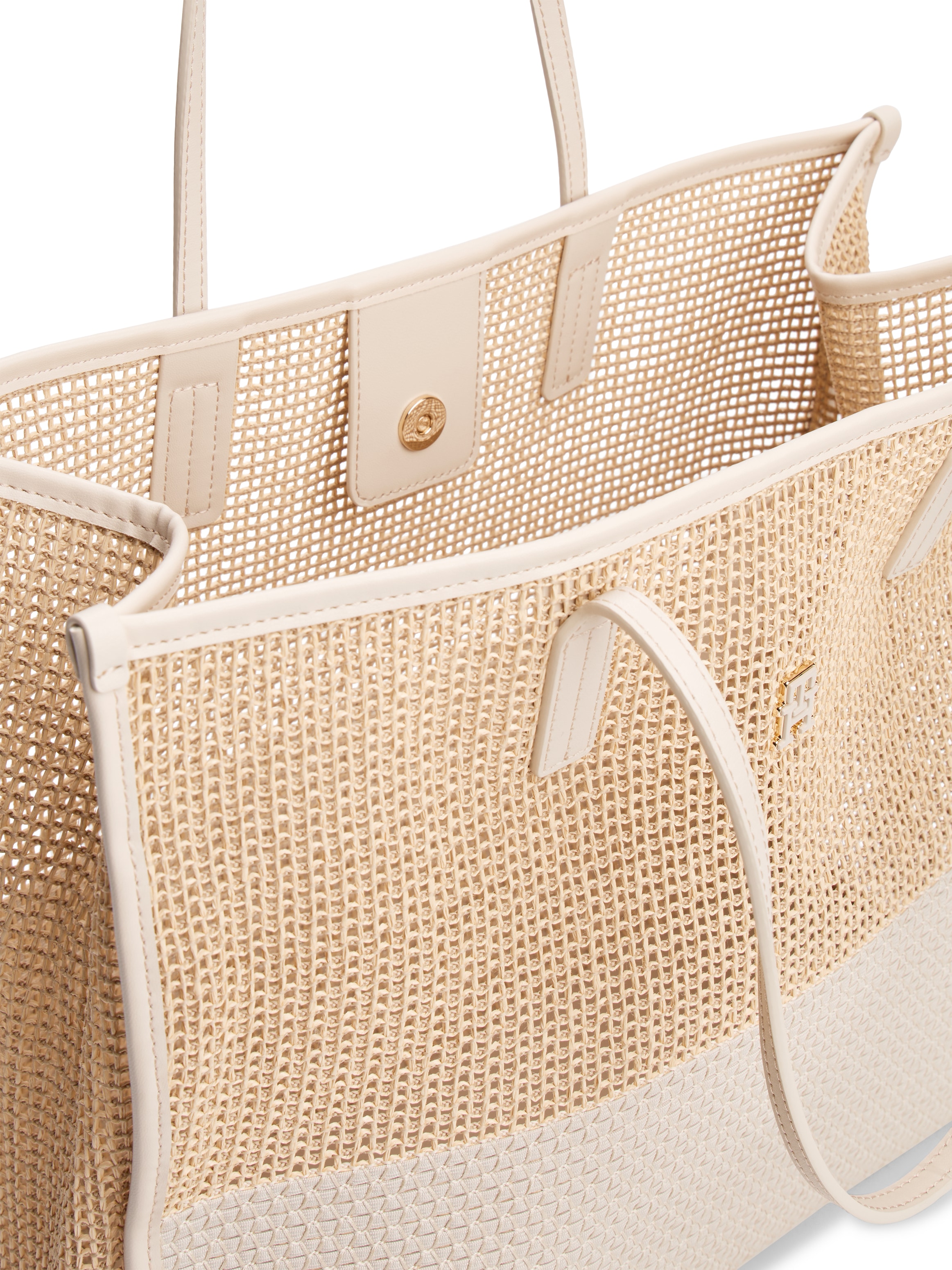 Tommy Hilfiger Tragetasche »TH CITY SUMMER TOTE WOVEN«, Damen Umhängetasche, Schultertasche mit TH-Logoemblem