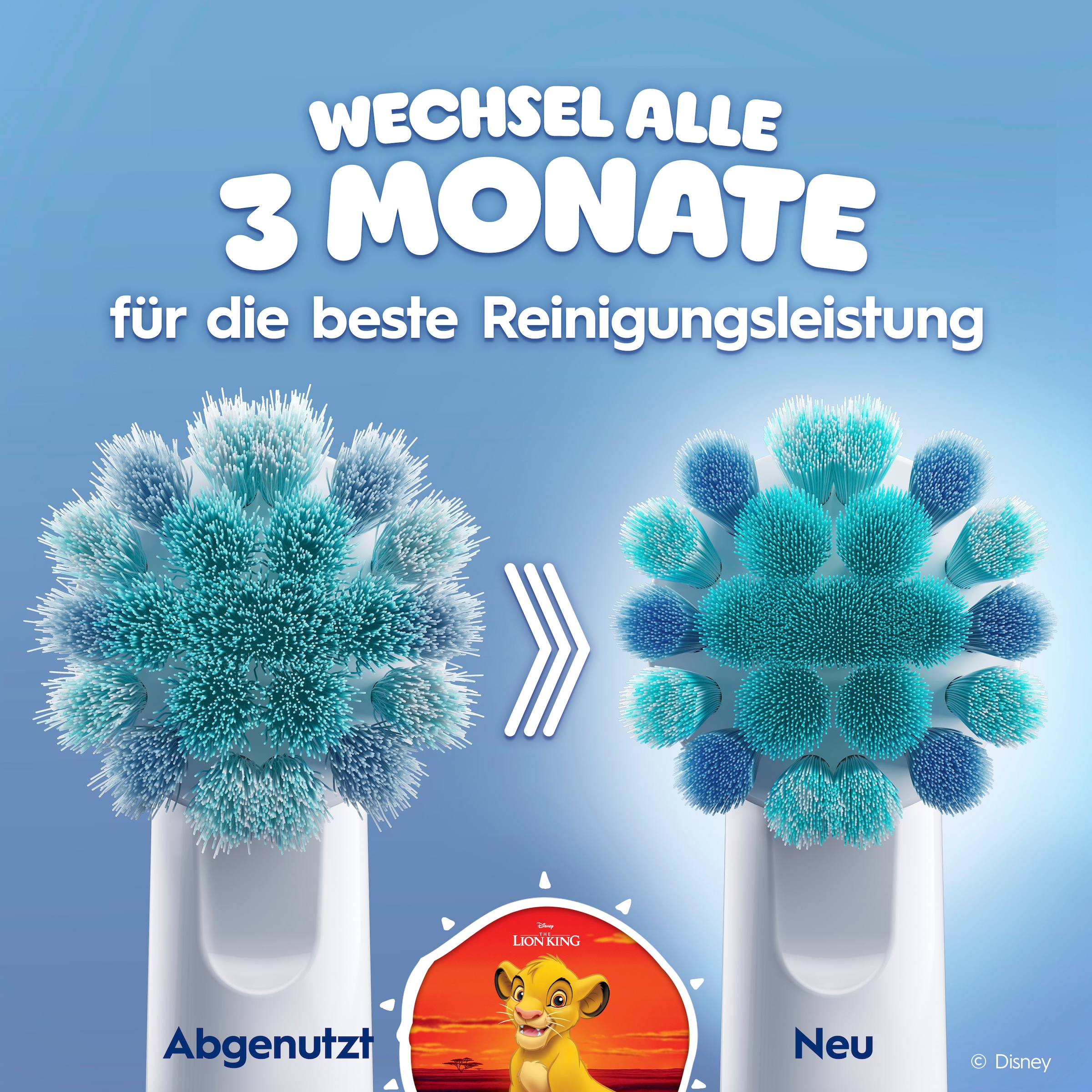 Oral-B Aufsteckbürsten »Pro Kids 3+ König der Löwen« Extra weiche Borsten, ab 3 Jahren