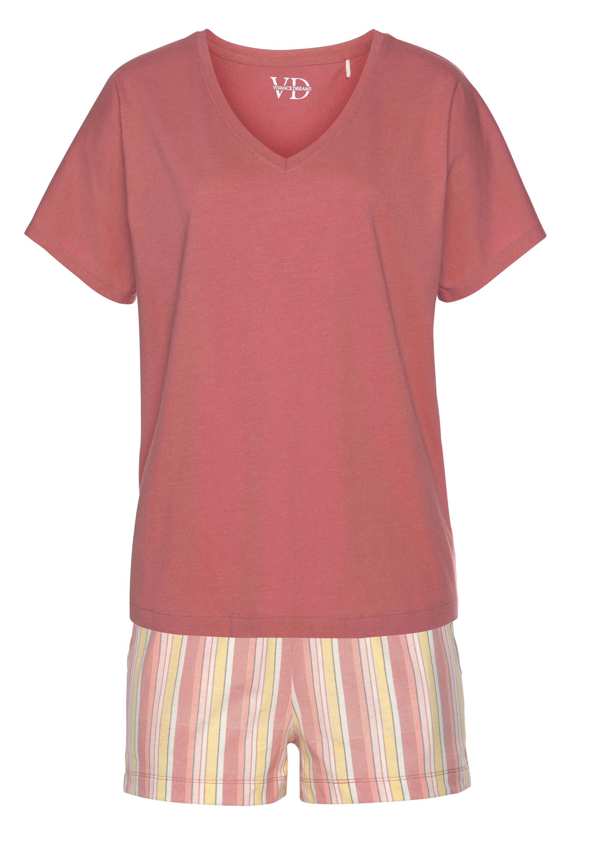 Vivance Dreams Shorty 2 tlg. Elastischer Bund in Smok-Optik günstig online kaufen