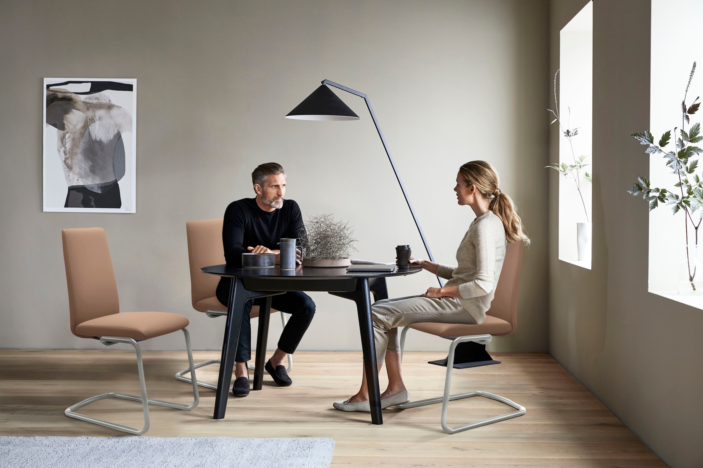 Stressless® Polsterstuhl »Laurel«, Leder PALOMA, Low Back, Größe L, mit Beinen aus Stahl in Schwarz matt