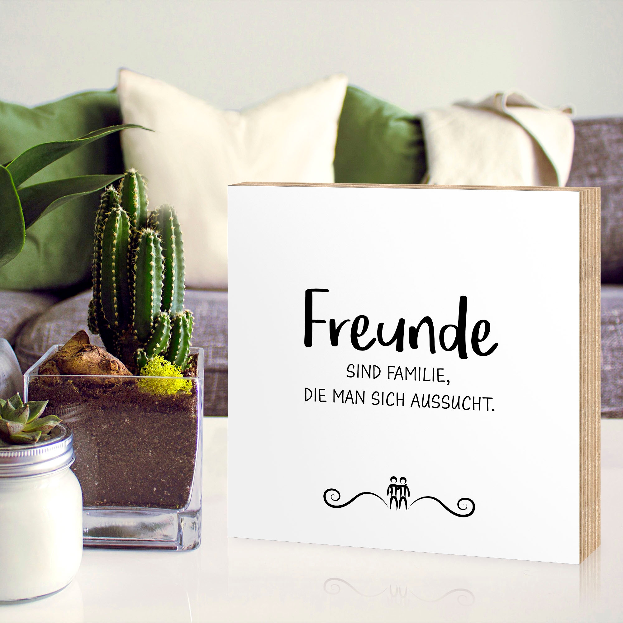Artland Holzbild »Freunde I«, Sprüche & Texte, (1 St.)