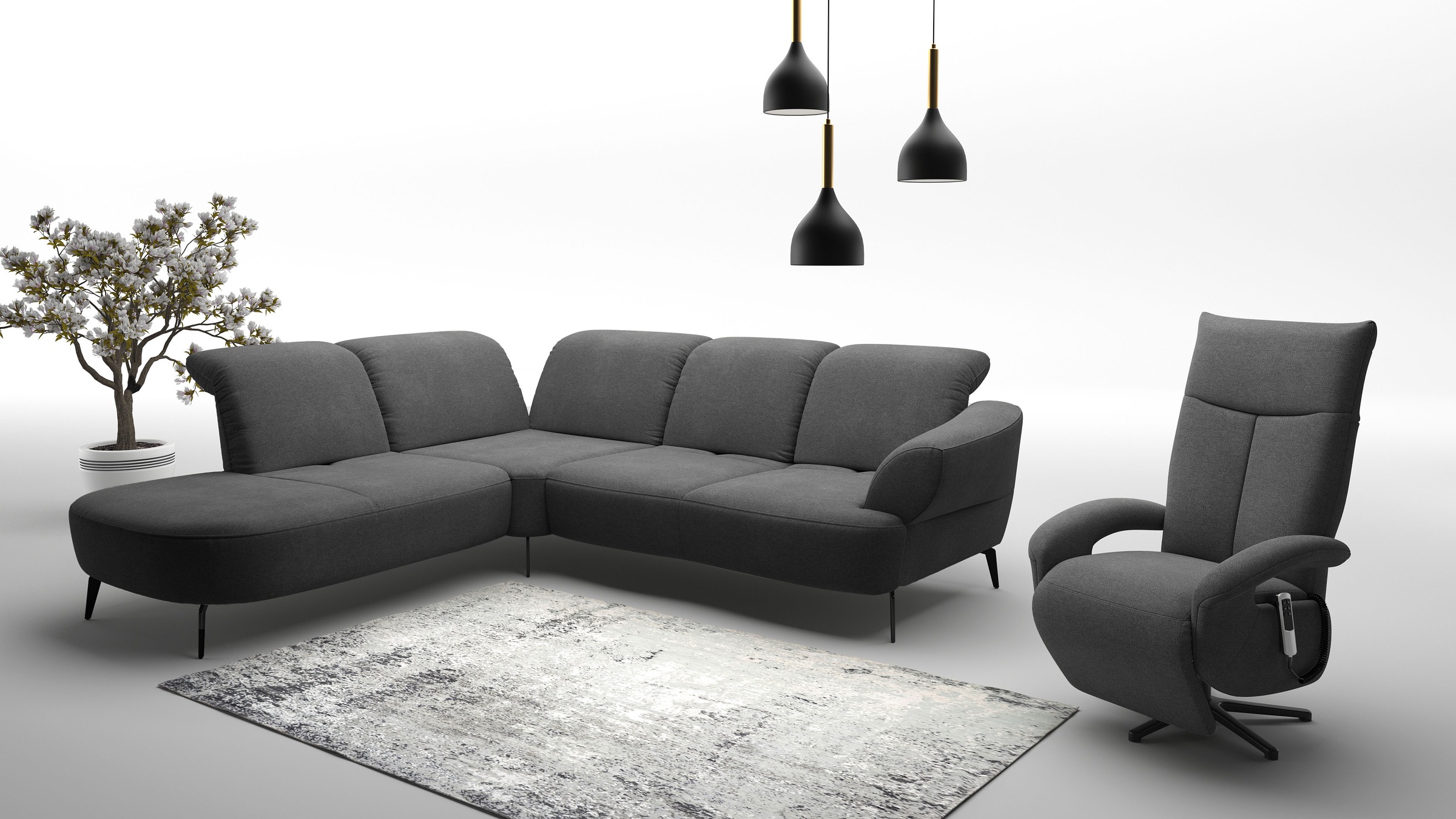 sit&more Ecksofa »Dance«, inkl.System Click&Seat und Sitztiefenverstellung