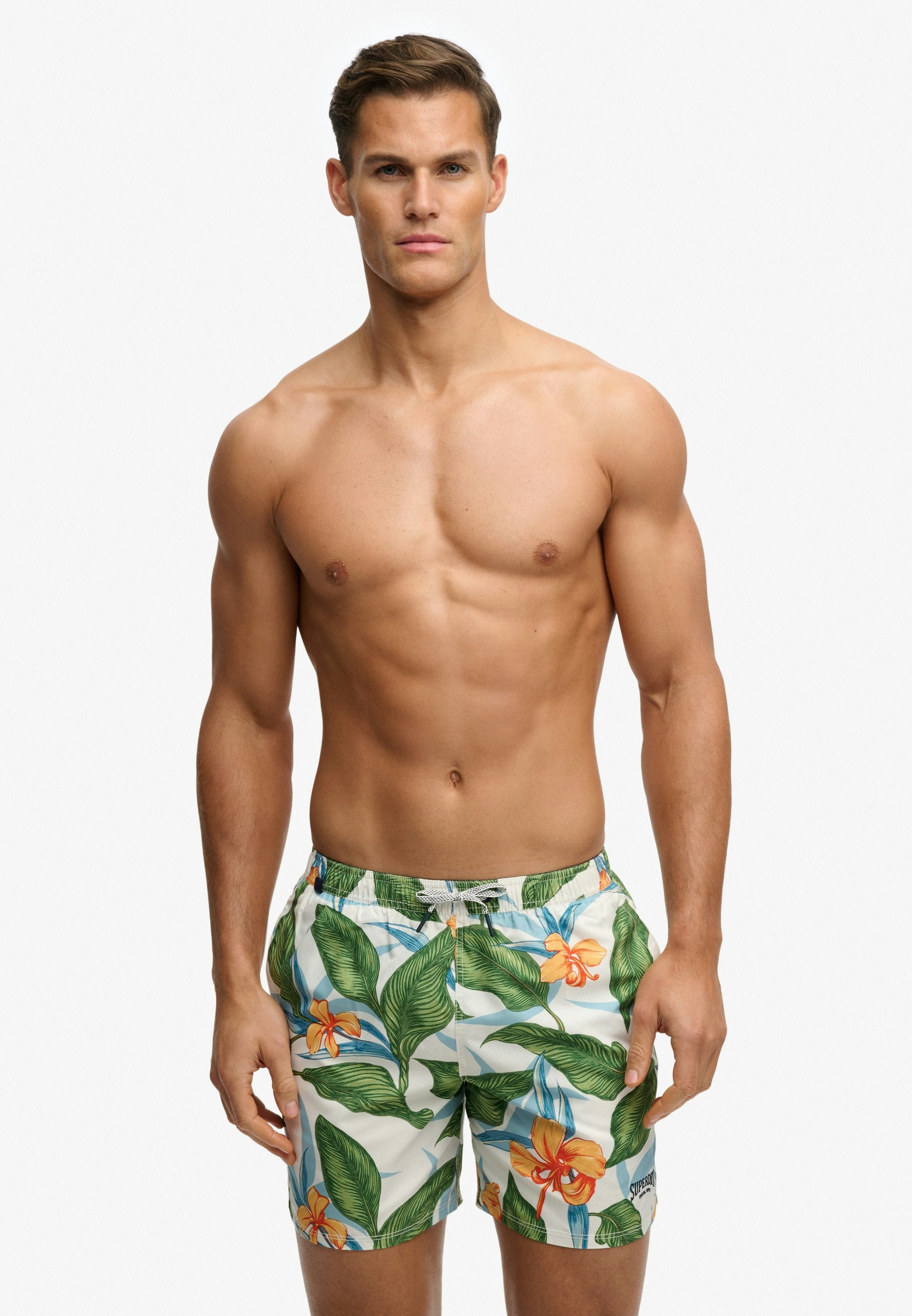 Superdry Badeshorts "HAWAIIAN PRINT 16 SWIM SHORT" Kunstfaser, relaxed fit