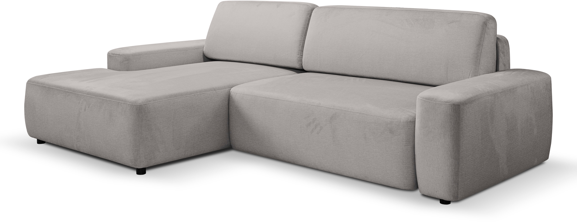 WERK2 Ecksofa "Bully L-Form", Curvy Trend Ecksofa mit Schlaffunktion in wei günstig online kaufen