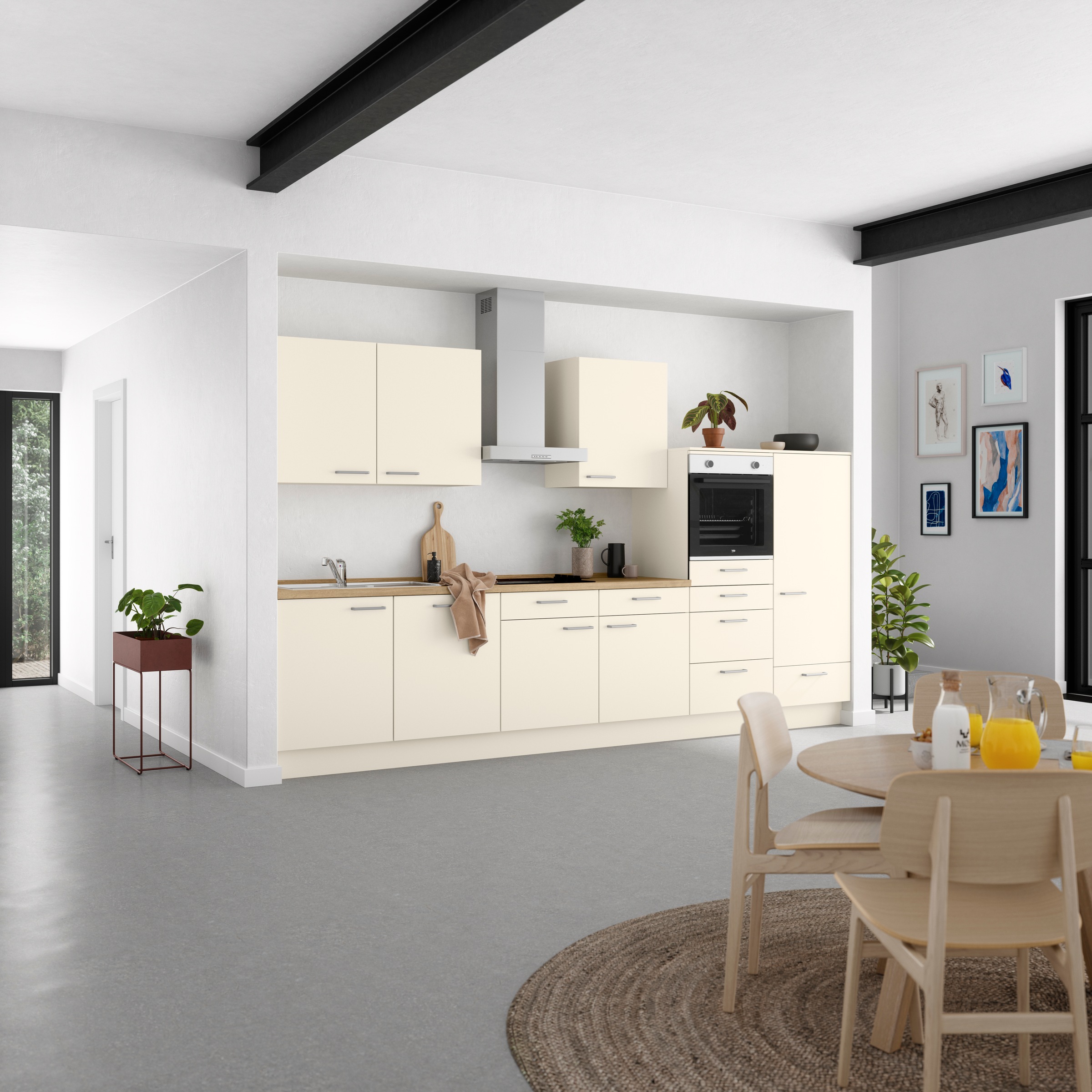 nobilia® Küchenzeile »"Touch I"« vormontiert, Ausrichtung wählbar, Breite 360 cm, wahlw. mit E-Geräten