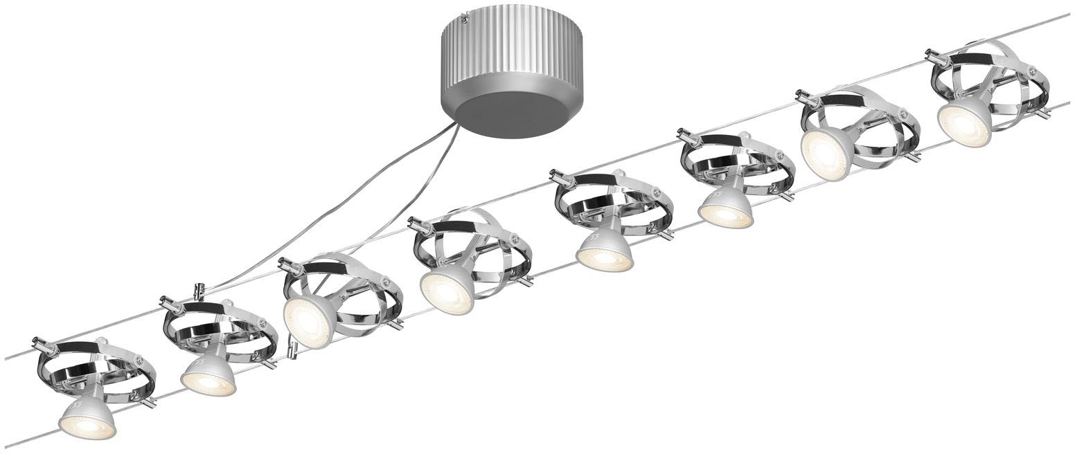 PAULMANN LED Deckenleuchte "Cardan", 8, 1 Stk., silber, Wohnzimmer, Leuchten, GU 5,3