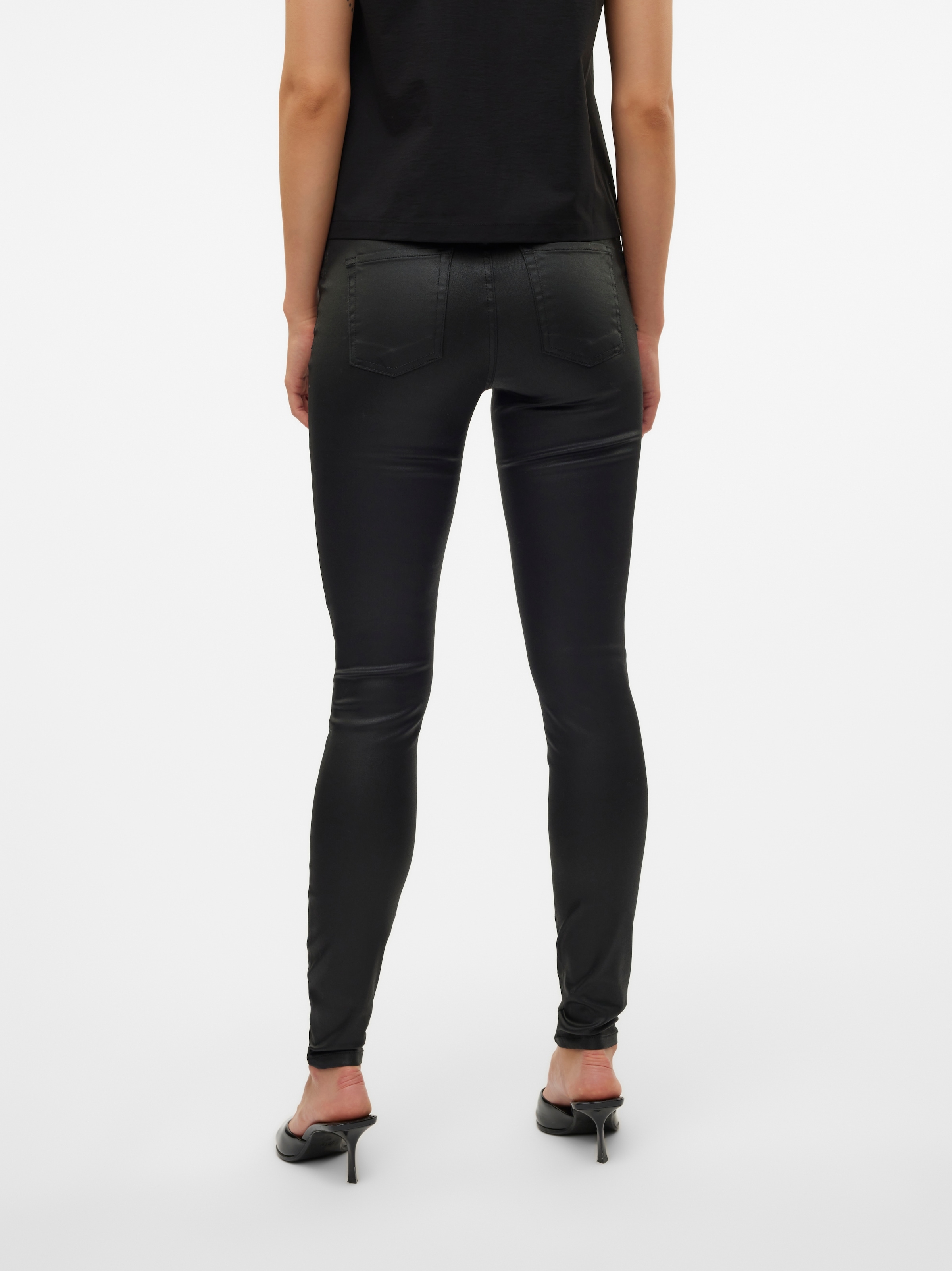 Vero Moda Skinny-fit-Jeans "VMFLASH MR SKINNY COATED PANTS NOOS", mit besch günstig online kaufen