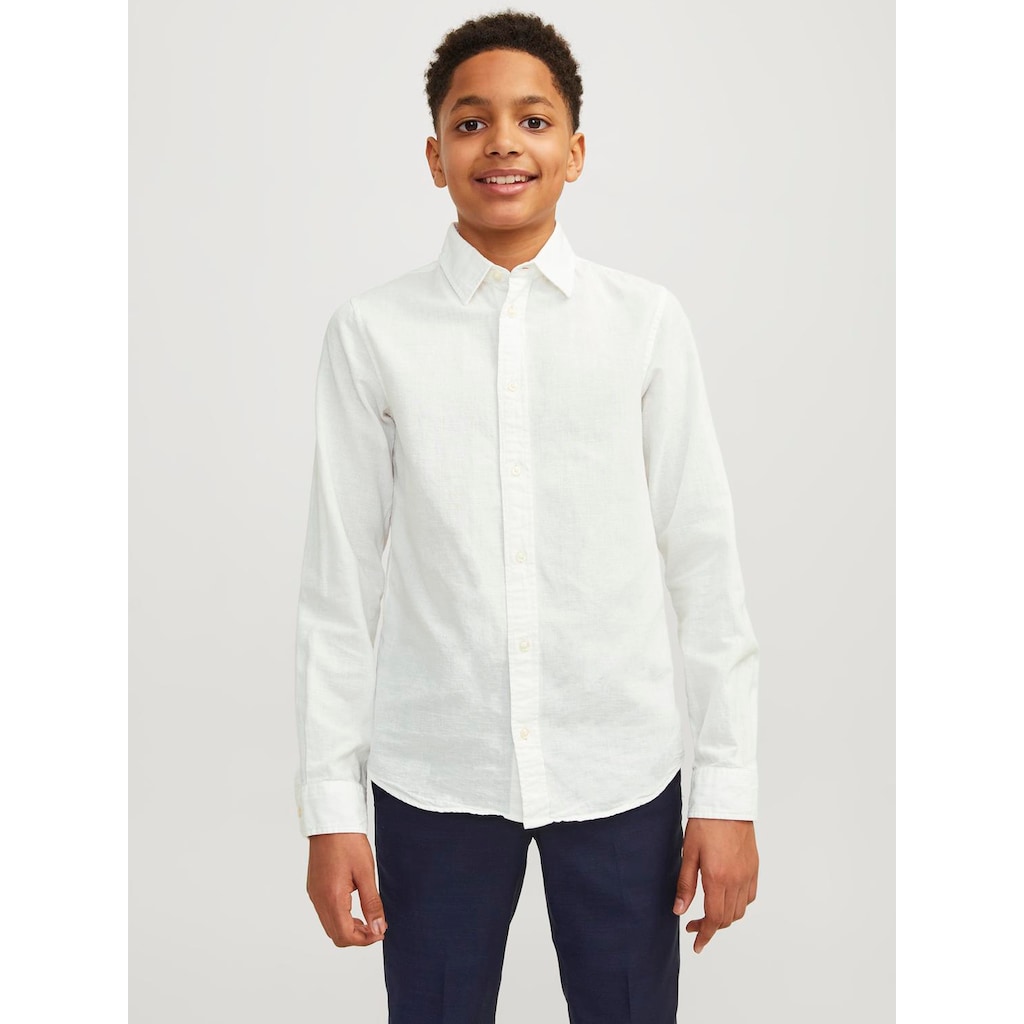 Jack & Jones Junior Langarmhemd »JJELINEN BLEND SHIRT LS SN JNR«