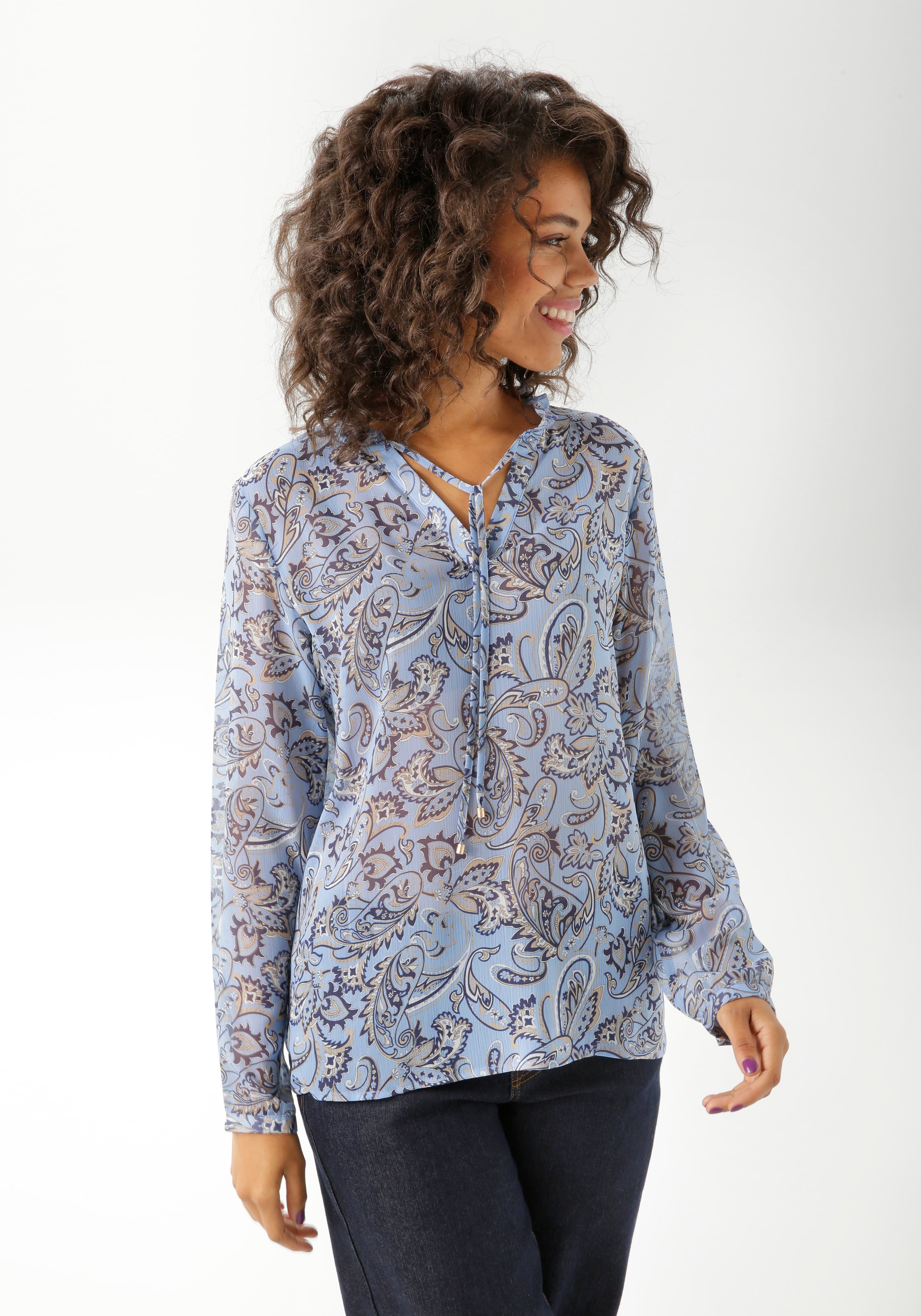 Aniston CASUAL Schlupfbluse mit farbharmonischem Paisley-Muster günstig online kaufen