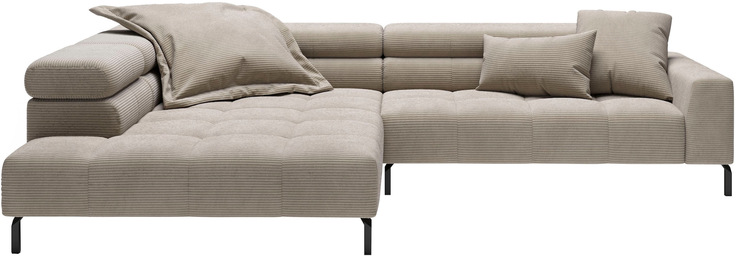 Home affaire Ecksofa "Claya, 311 cm breit, L-Form, inkl. Kopfteilverstellung" mit elektrischem Sitzvorzug im Hauptelement