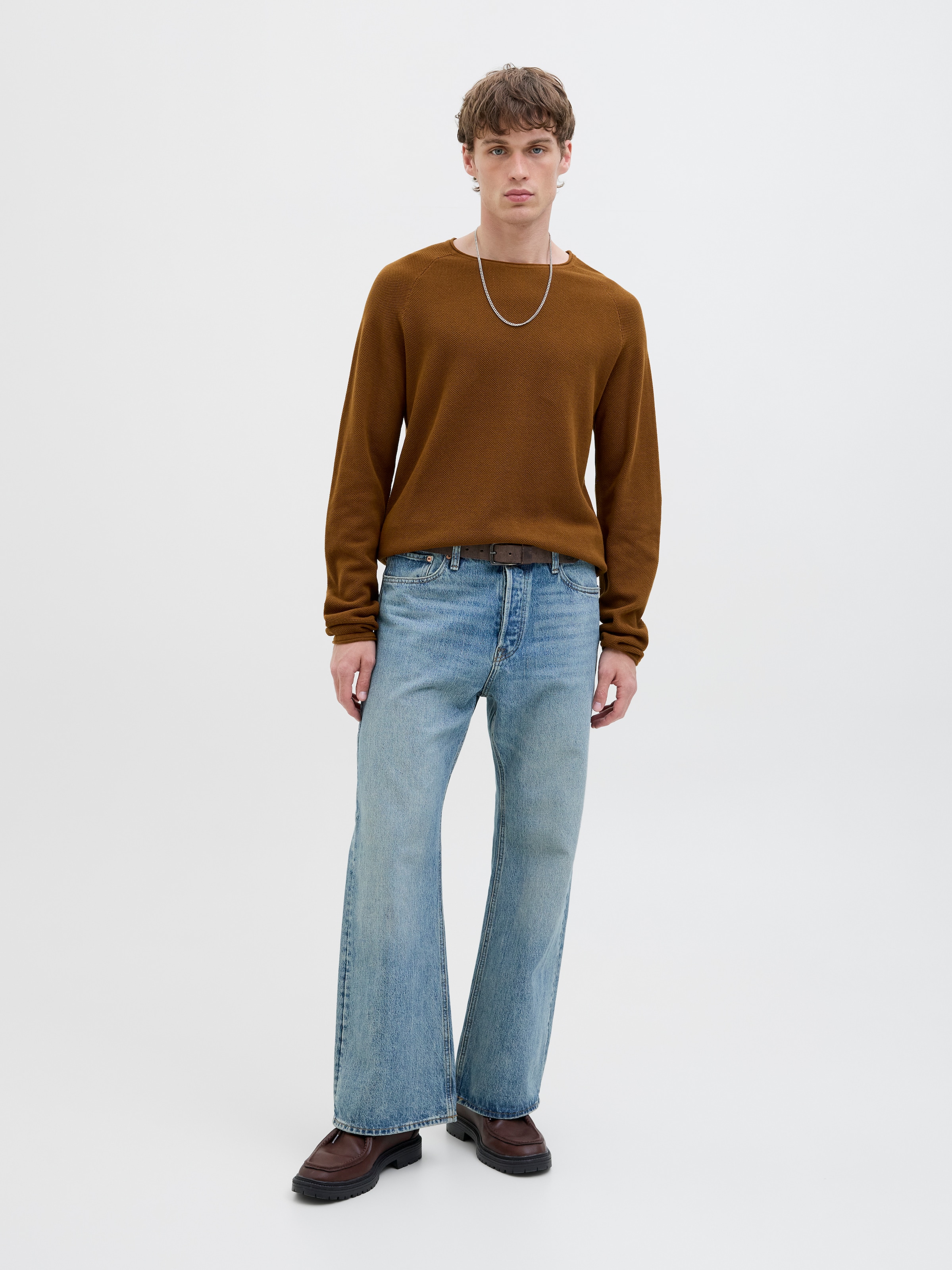 Jack & Jones Rundhalspullover »JJEHILL KNIT CREW NECK NOOS« Baumwolle, regular fit