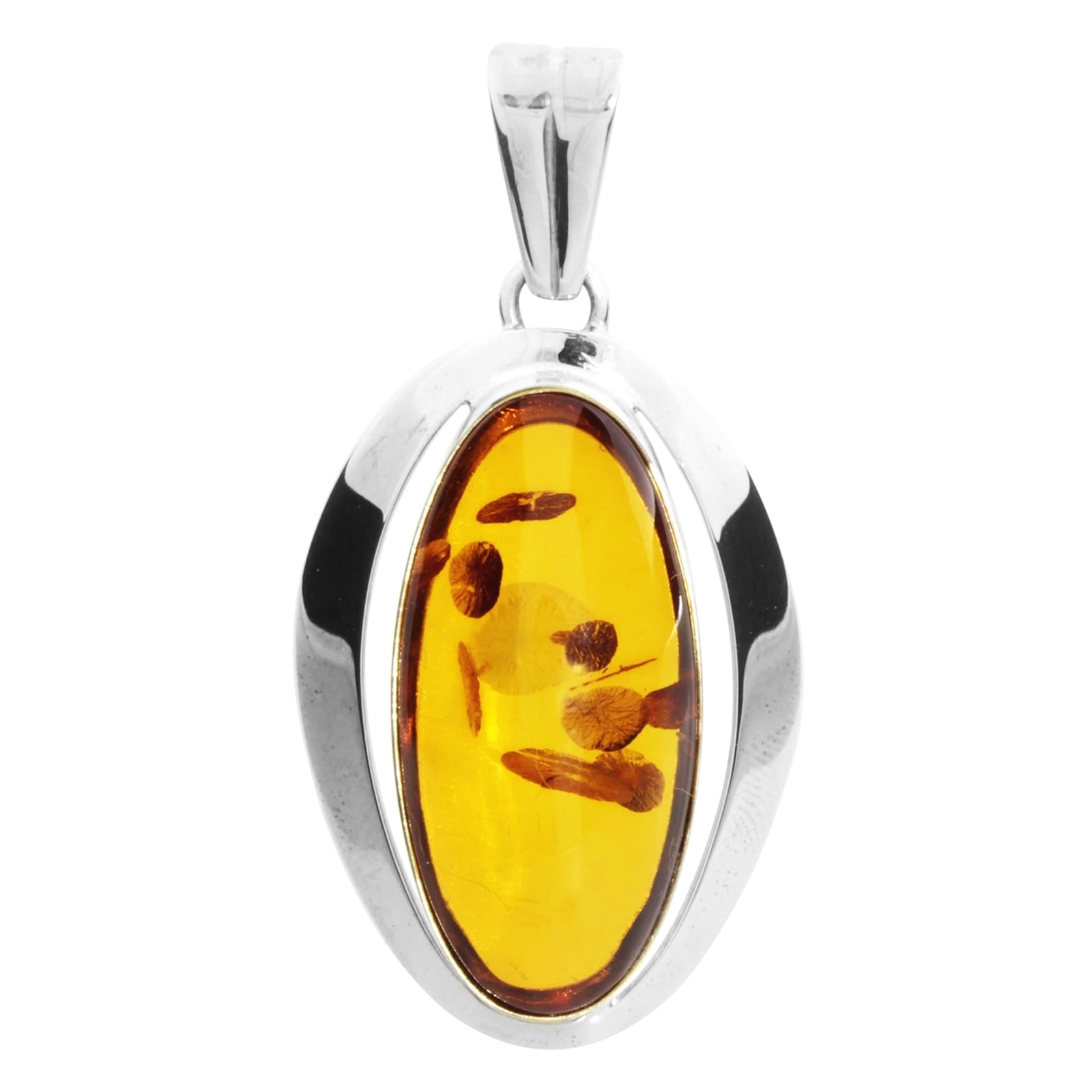 Kettenanhänger OSTSEE-SCHMUCK "- Heike - Silber 925/000 - Bernstein" Gr. 46, silber (silber 925, silberfarben, weiß), Schmuckanhänger, Damen, Silber 9